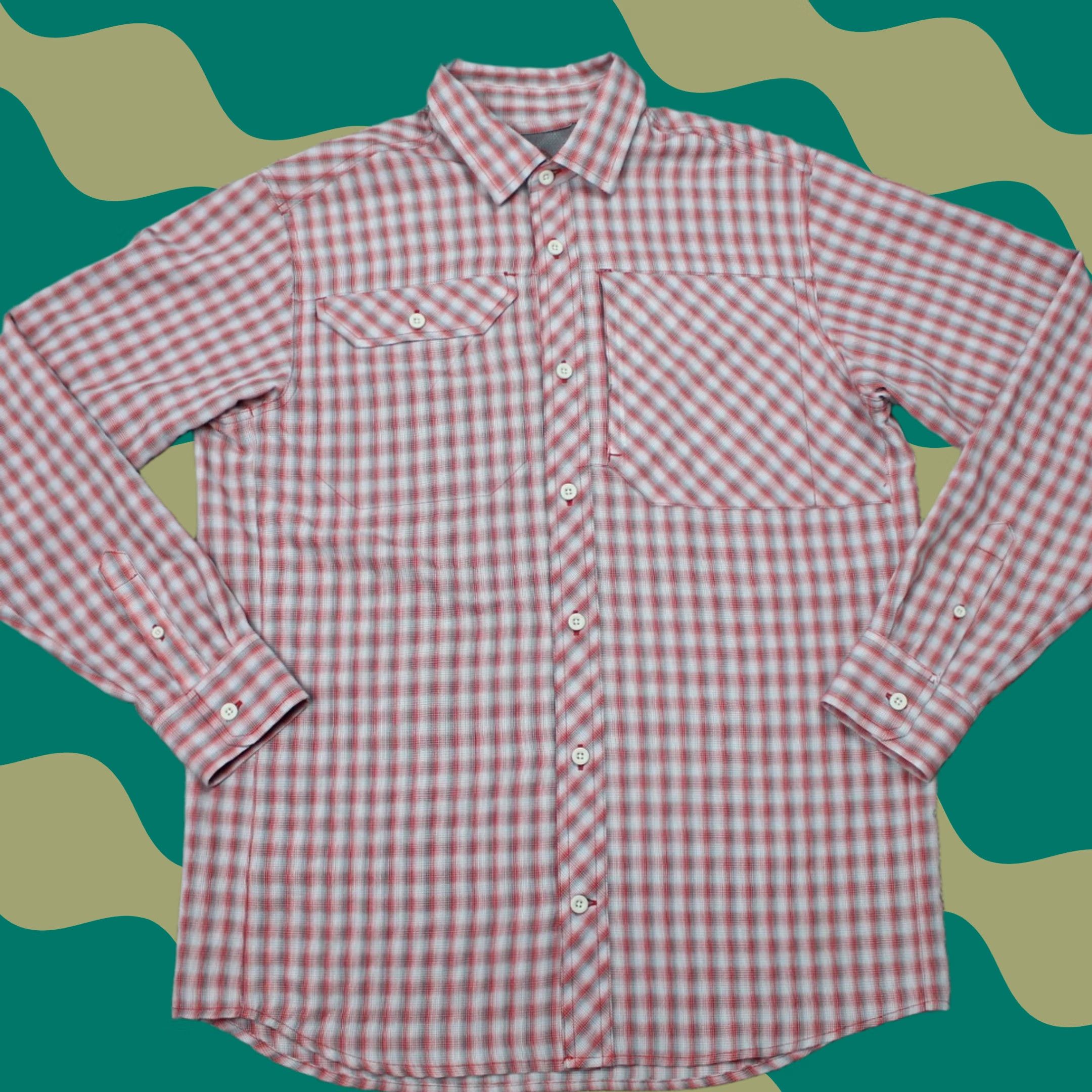 Eddie Bauer Eddie Bauer Shirt Mens Medium Red Plaid Button-Up Long Sleeve Wool? Polyester/Nylon Lined Size US M / EU 48-50 / 2 - 1 Thumbnail