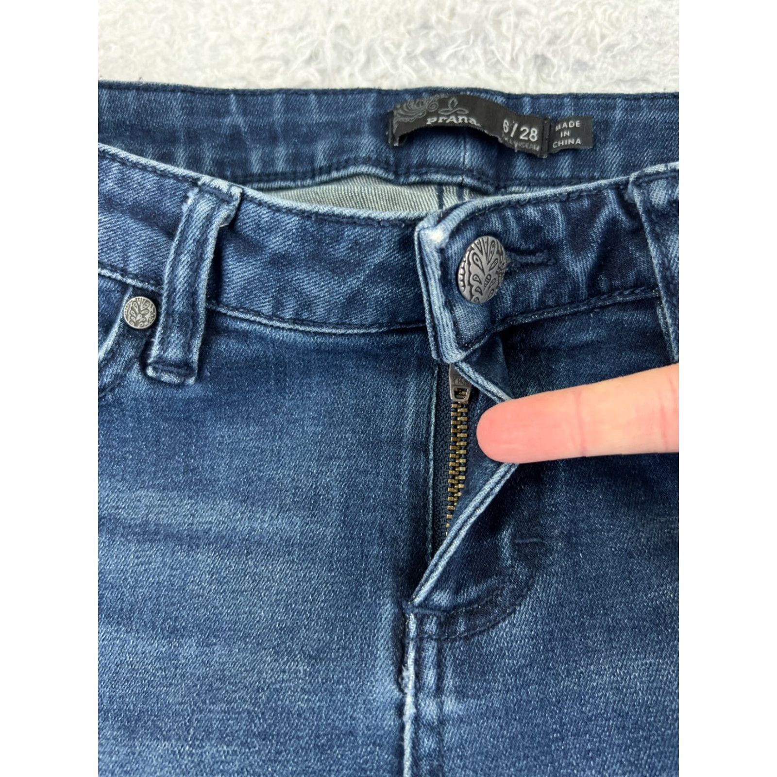 Prana prAna Jeans Women 6 Blue Denim Skinny Low Rise Cotton Blend Zip Fly 26x30 Size 28" / US 6 / IT 42 - 5 Thumbnail