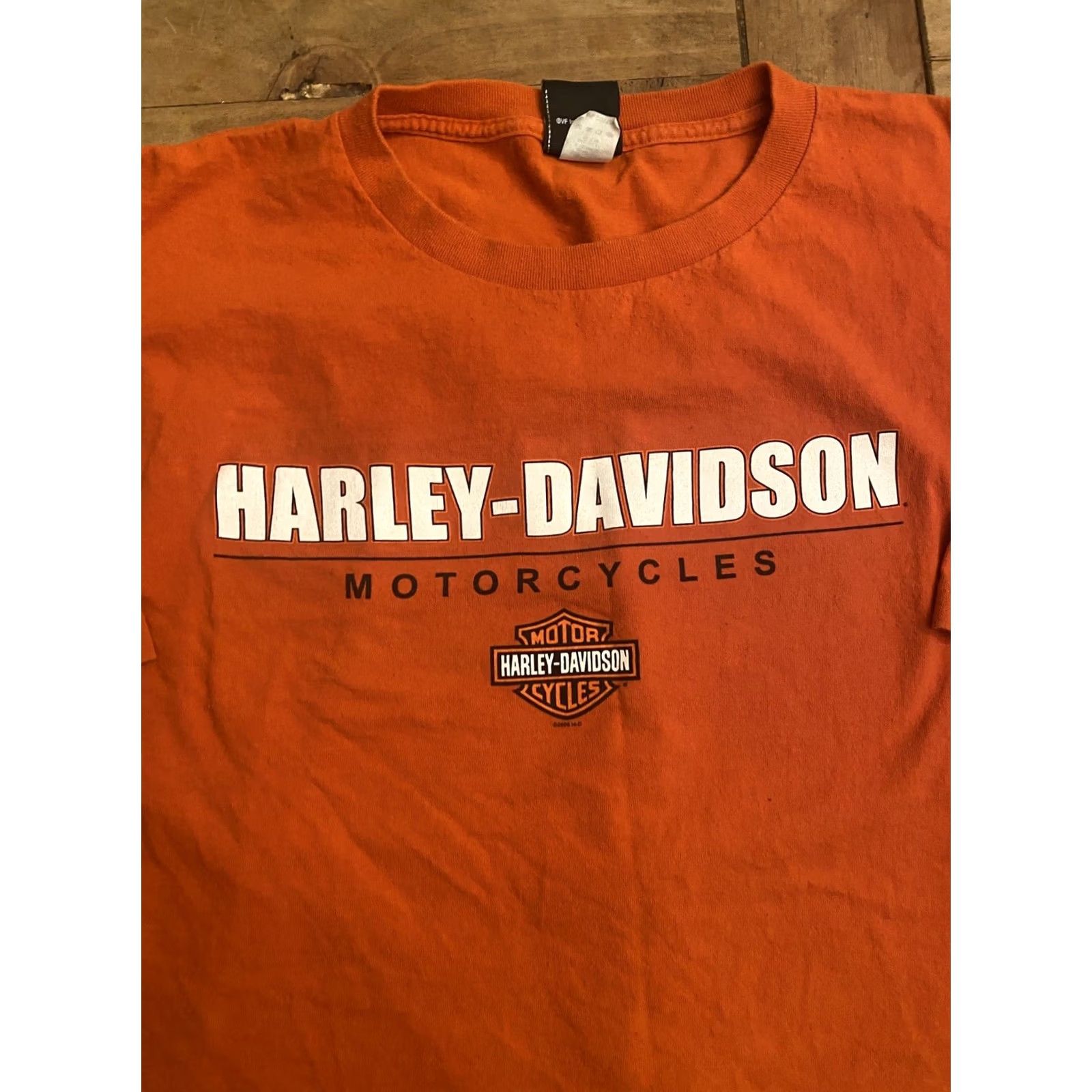 Harley Davidson Harley-Davidson T-Shirt Men's 2XL Orange Big Graphic 2000s Burlington Skagit WA Short Sleeve Crew Neck Shirt Size US XXL / EU 58 / 5 - 3 Thumbnail