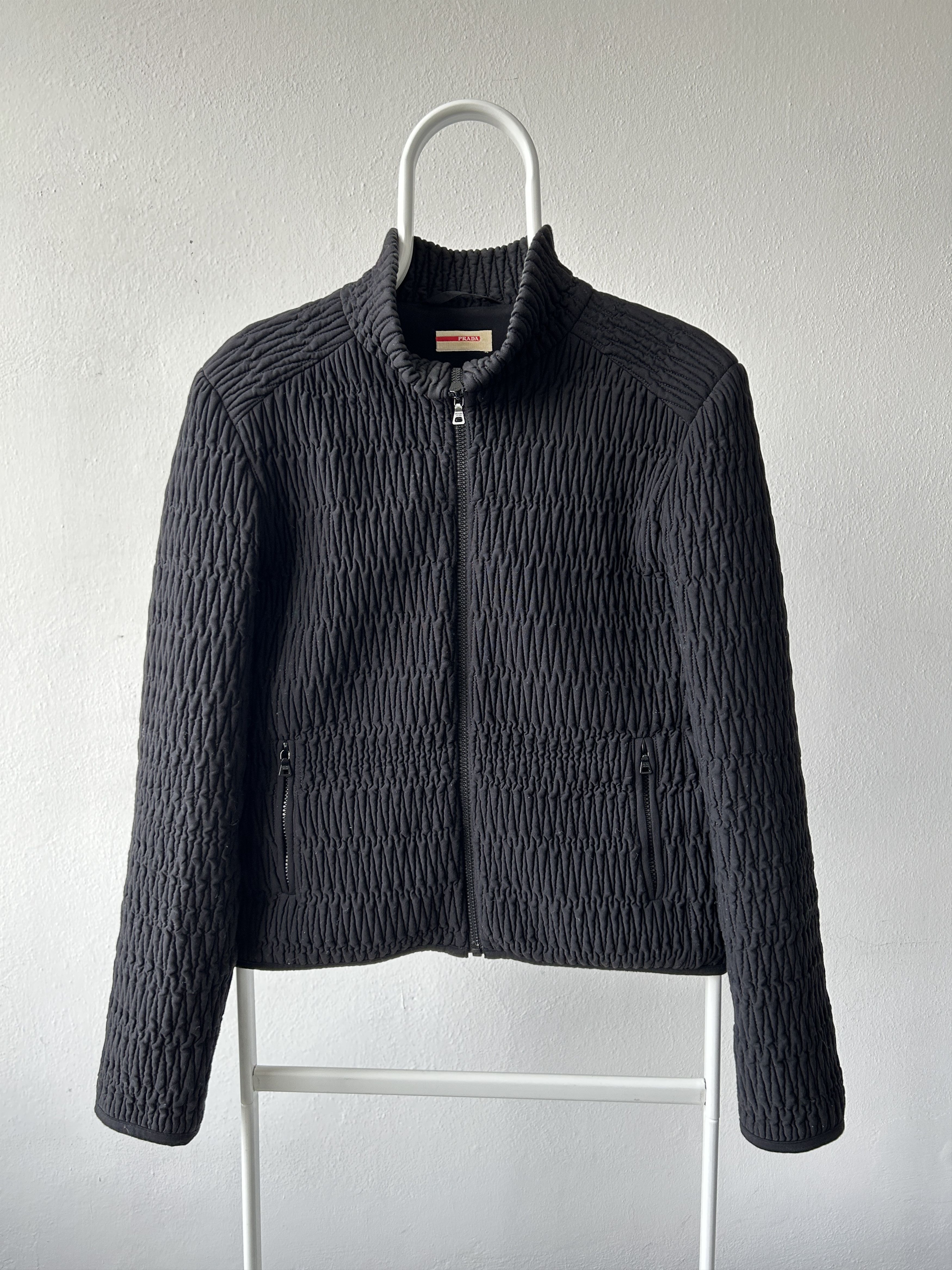 Prada Archive AW2011 Prada pleated full zip sweatshirt Size L / US 10 / IT 46 - 1 Thumbnail