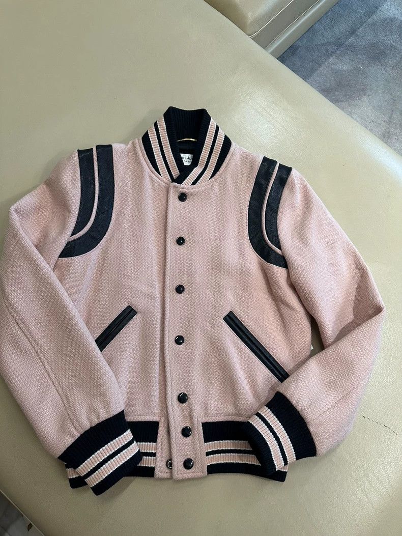 Saint Laurent Paris Saint Laurent Pink Black Baseball Jacket Size US M / EU 48-50 / 2 - 1 Thumbnail