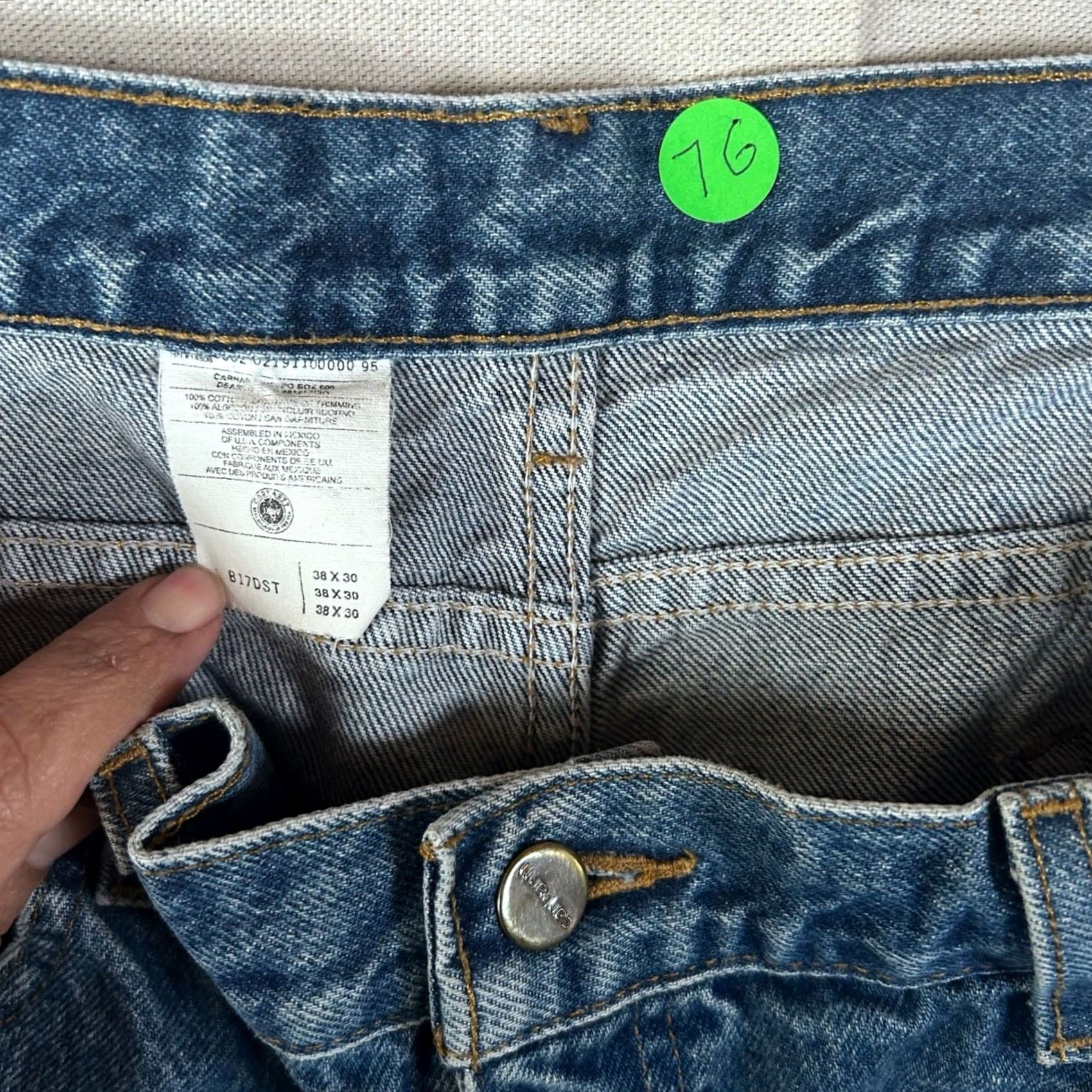 Carhartt Carhartt Jeans B17DST Relaxed Fit Denim 38x30 Mens Medium Wash Blue Workwear Jeans Size US 38 / EU 54 - 2 Thumbnail