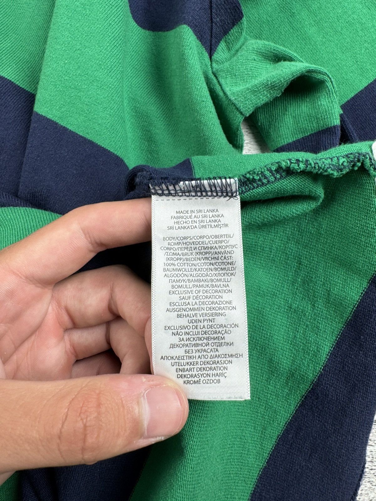 Polo Ralph Lauren Vintage 90S Polo Ralph Lauren Striped Green Retro OldMoney Pullover Longsleeve Size US S / EU 44-46 / 1 - 11 Thumbnail