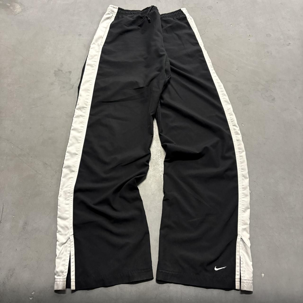 Nike × Vintage Crazy Vintage Y2K/2000s Baggy Nike Black Striped Trackpants! Size US 38 / EU 54 - 2 Thumbnail