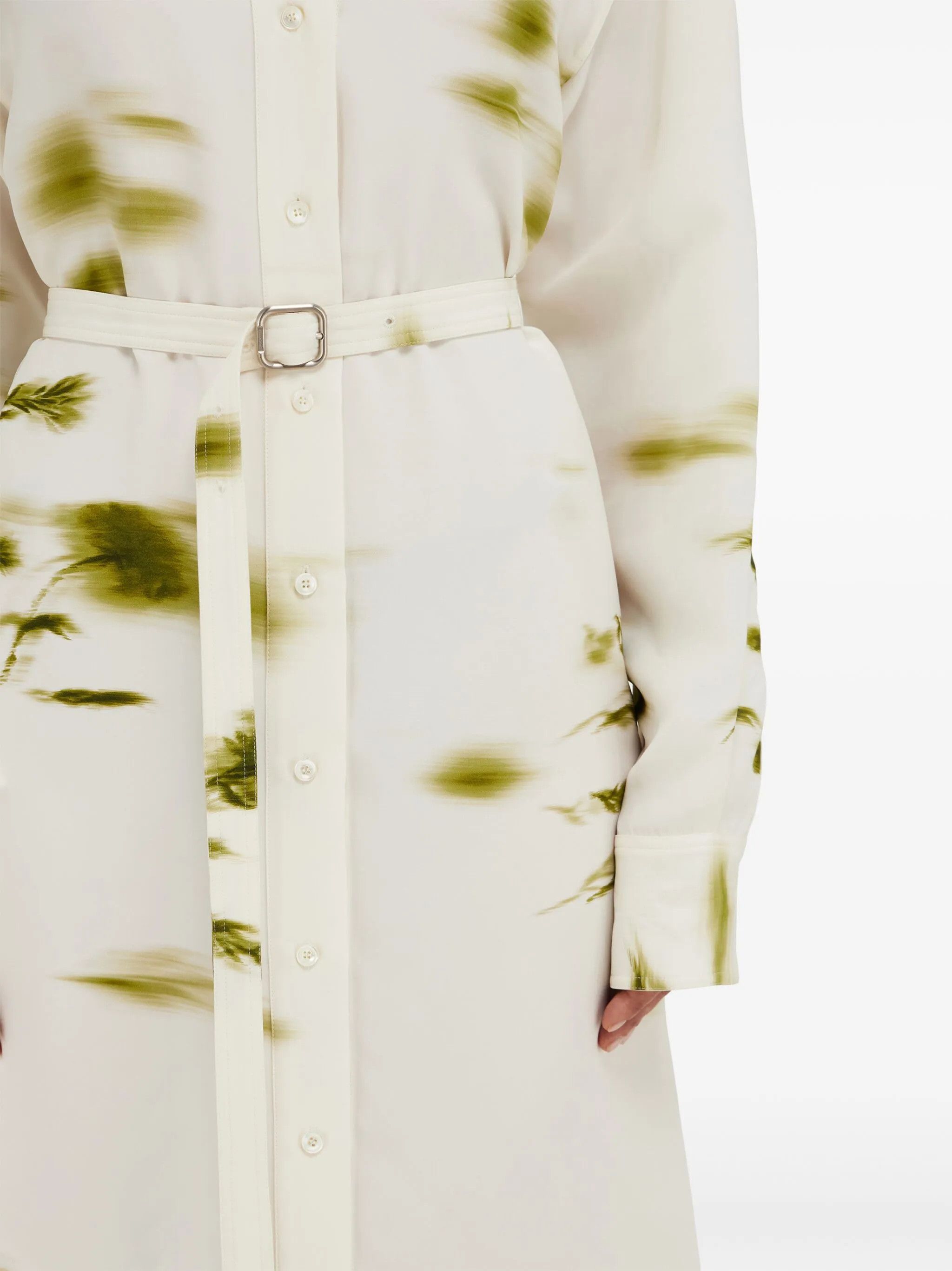 Salvatore Ferragamo o1s1rm0426 Blossom Print Shirt Dress in White Size XS / US 0-2 / IT 36-38 - 6 Thumbnail