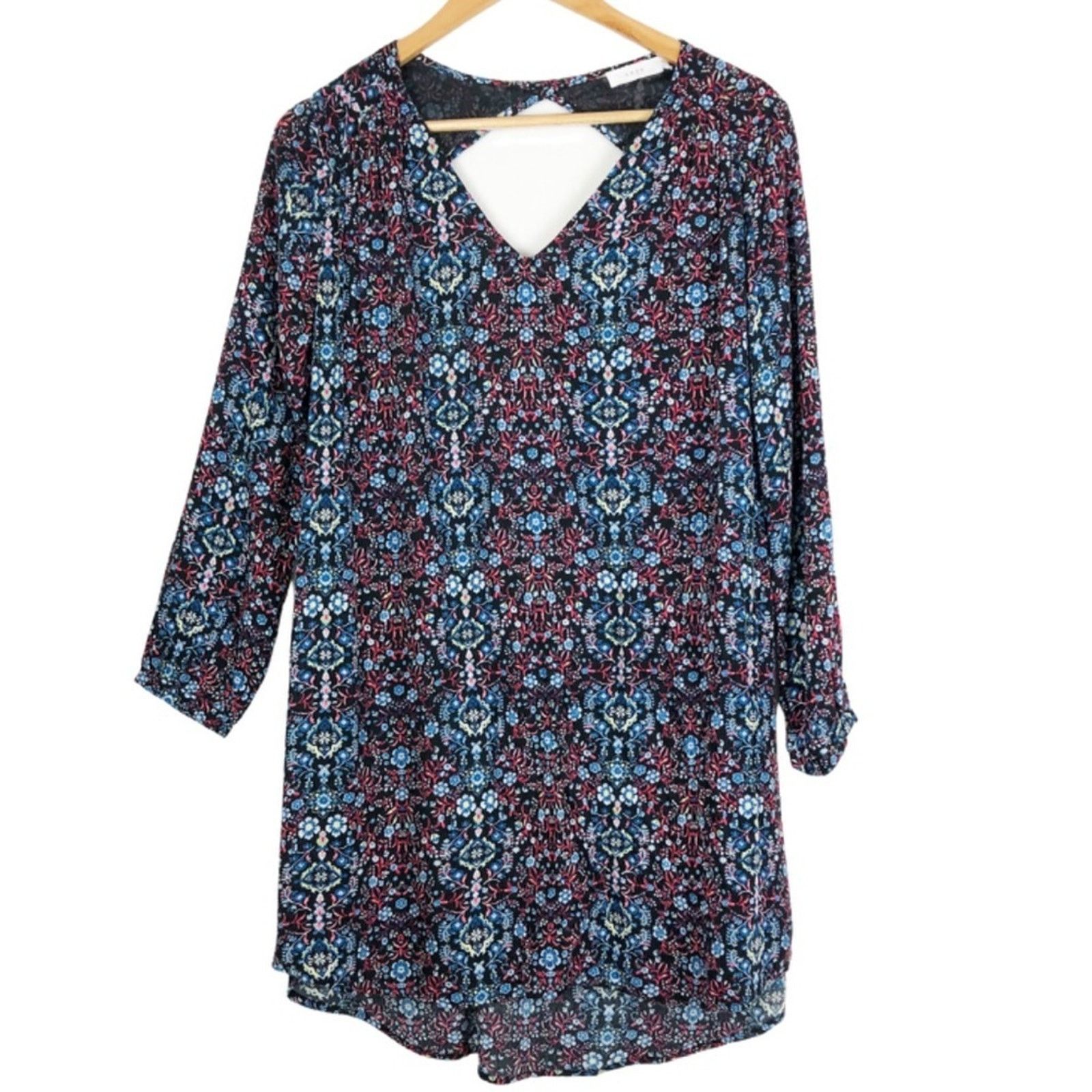 Nordstrom Lush Women’s Floral Back Cut Out Mini Boho Patterned Dress Size S / US 4 / IT 40 - 1 Thumbnail