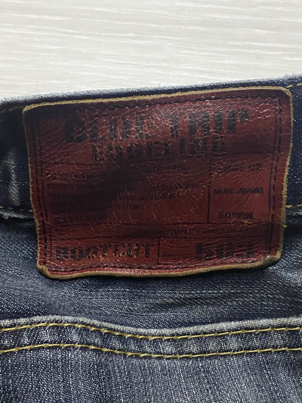 If Six Was Nine Vintage Edwin 503 Blue Trip Flare Bootcut Jeans Size US 30 / EU 46 - 13 Thumbnail