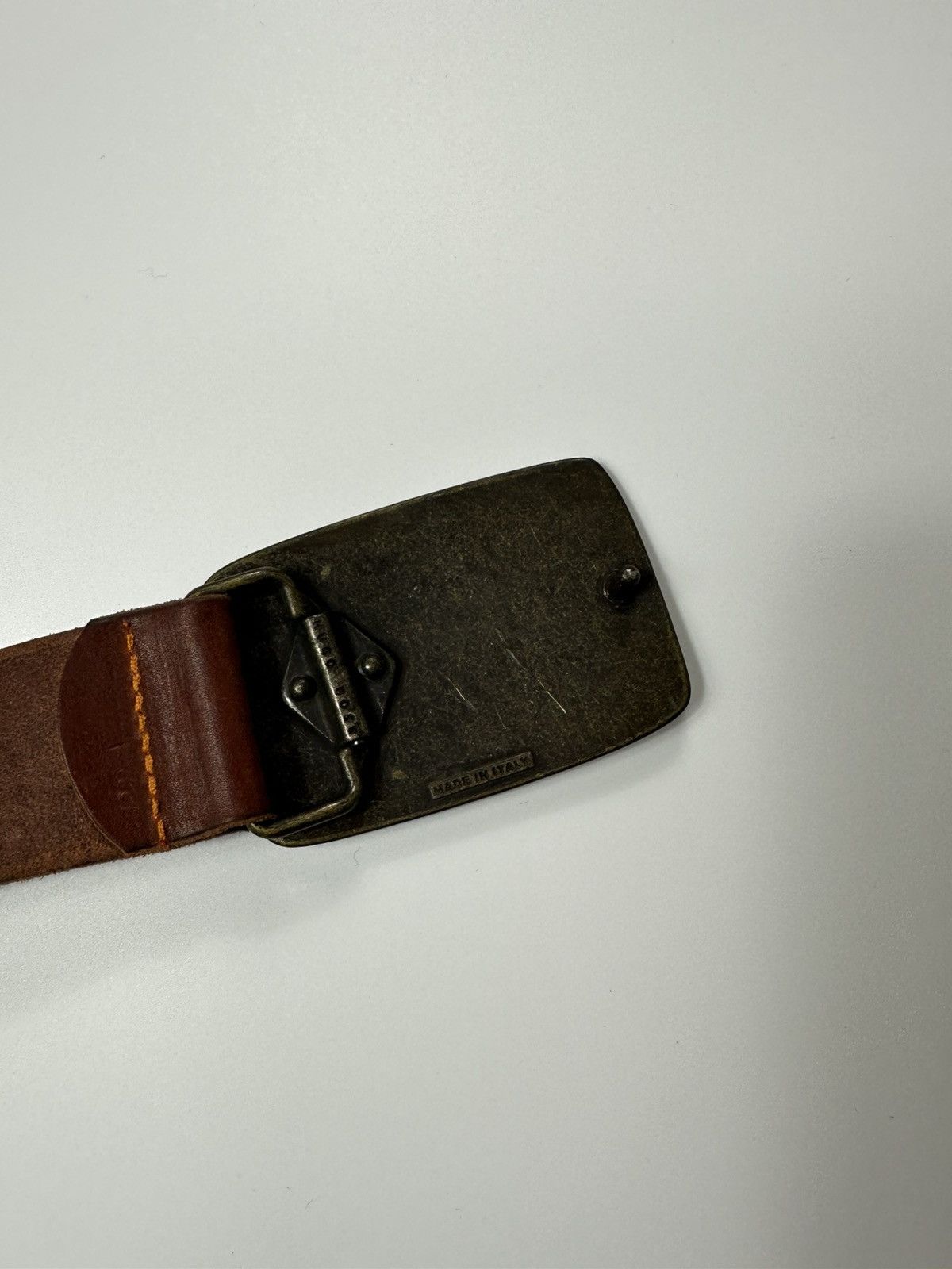 Hugo Boss Hugo Boss Leather Belt Monogram Big Metal Buckle 108 Size Size ONE SIZE - 5 Thumbnail