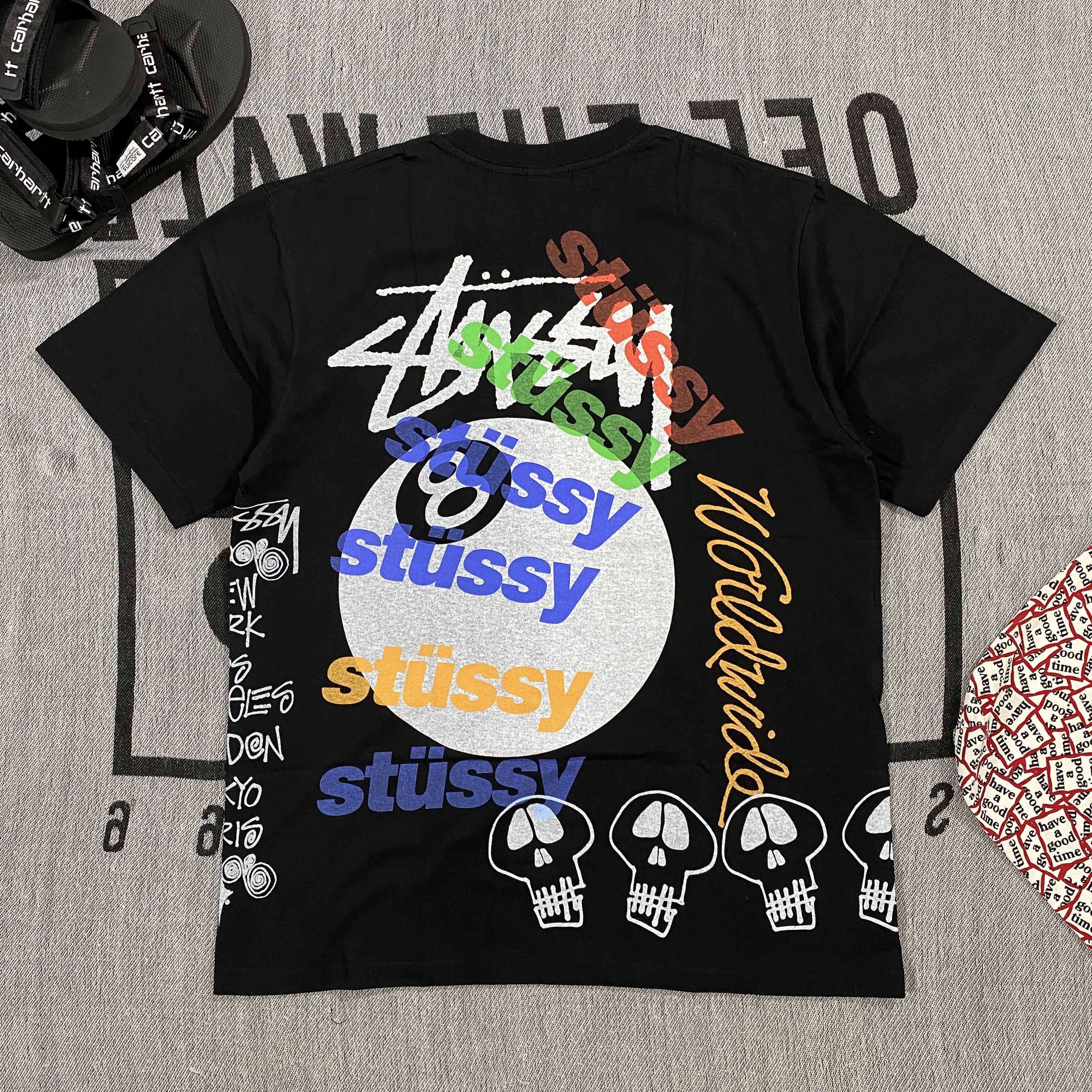 image of Stussy 8Ball Test Strike Tee Medium in Black, Men's