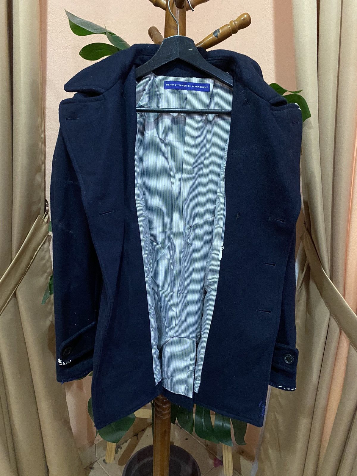 Fragment Design × Vanquish Denim by Vanquish & Fragment Navy Double-Breasted Peacoat Size US S / EU 44-46 / 1 - 7 Thumbnail