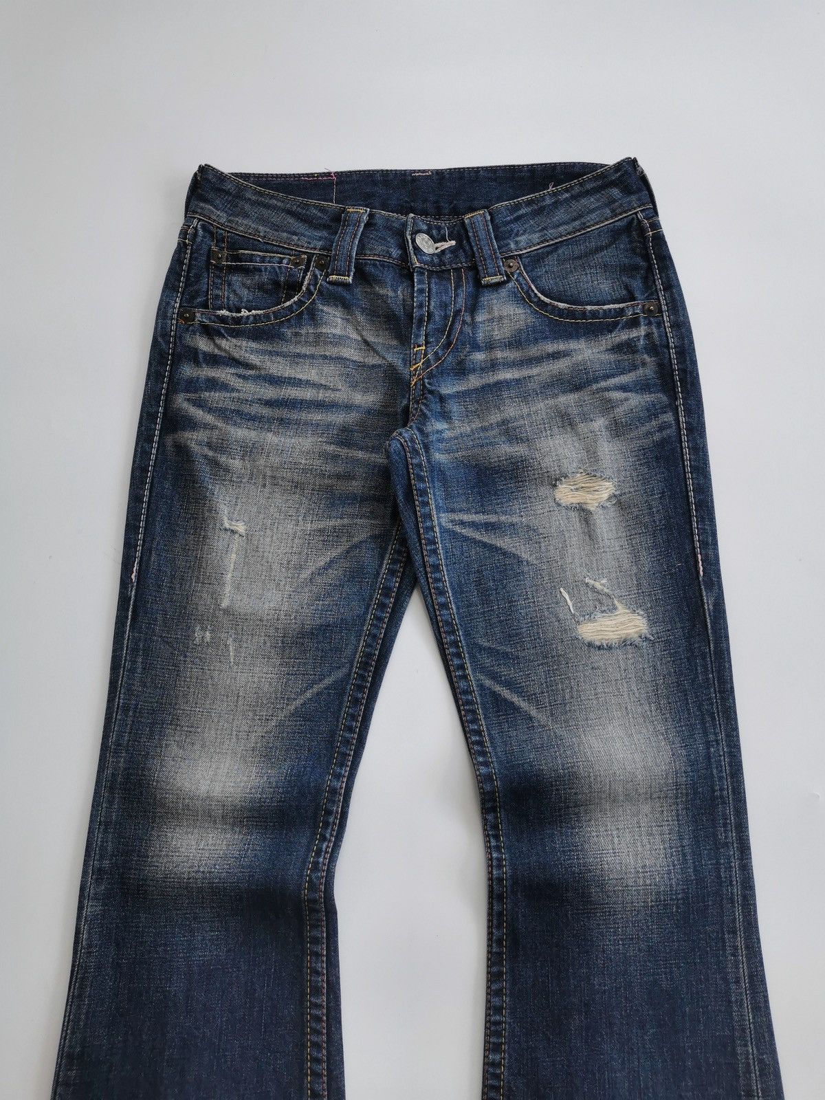 Levi's Vintage Levis 906 Bootcut Distressed Jeans Size 29" - 2 Thumbnail