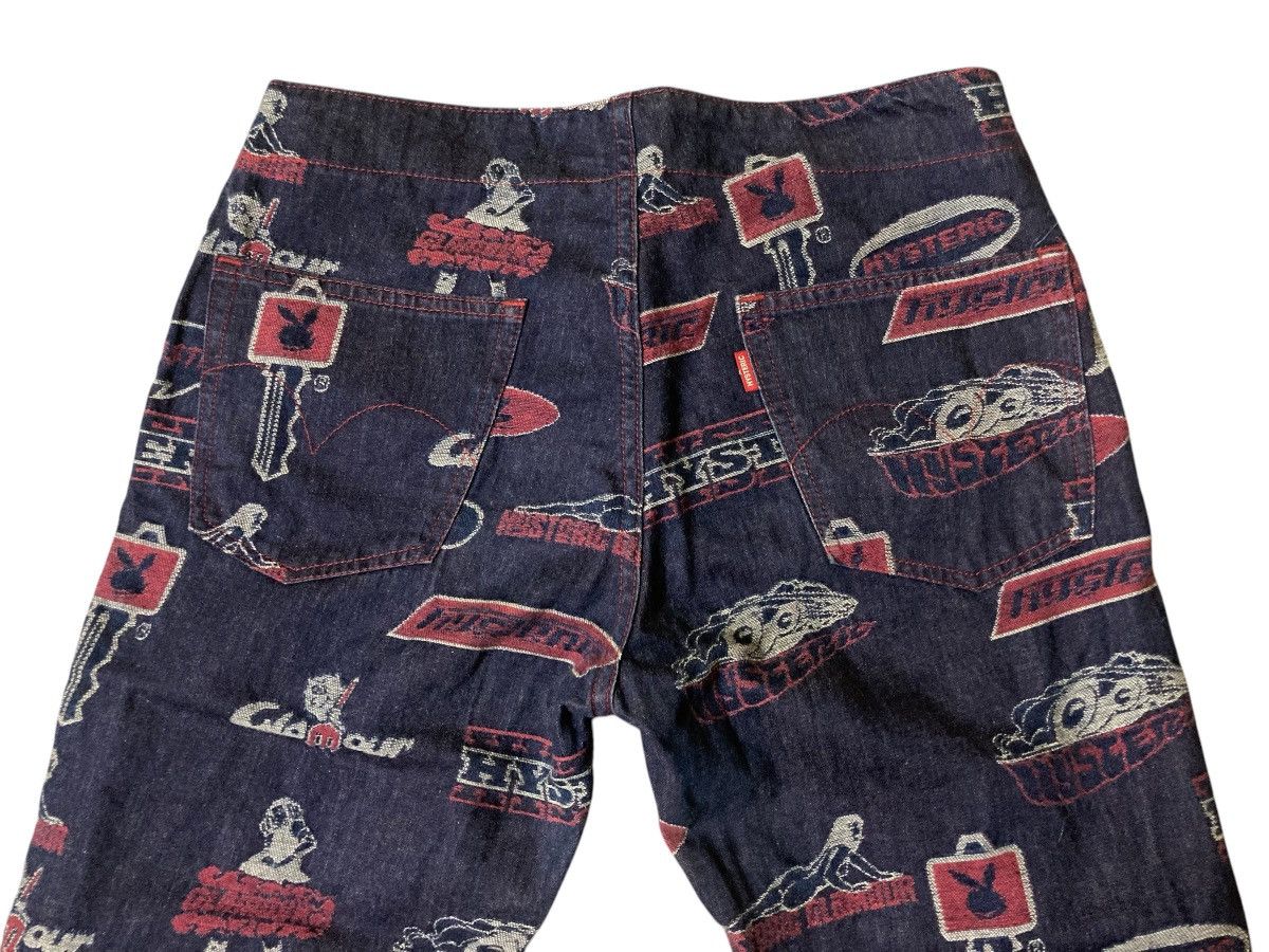 Hysteric Glamour × Vintage Hysteric Glamour Full Print Logo Flare Denim Pants Size 30" / US 8 / IT 44 - 4 Thumbnail