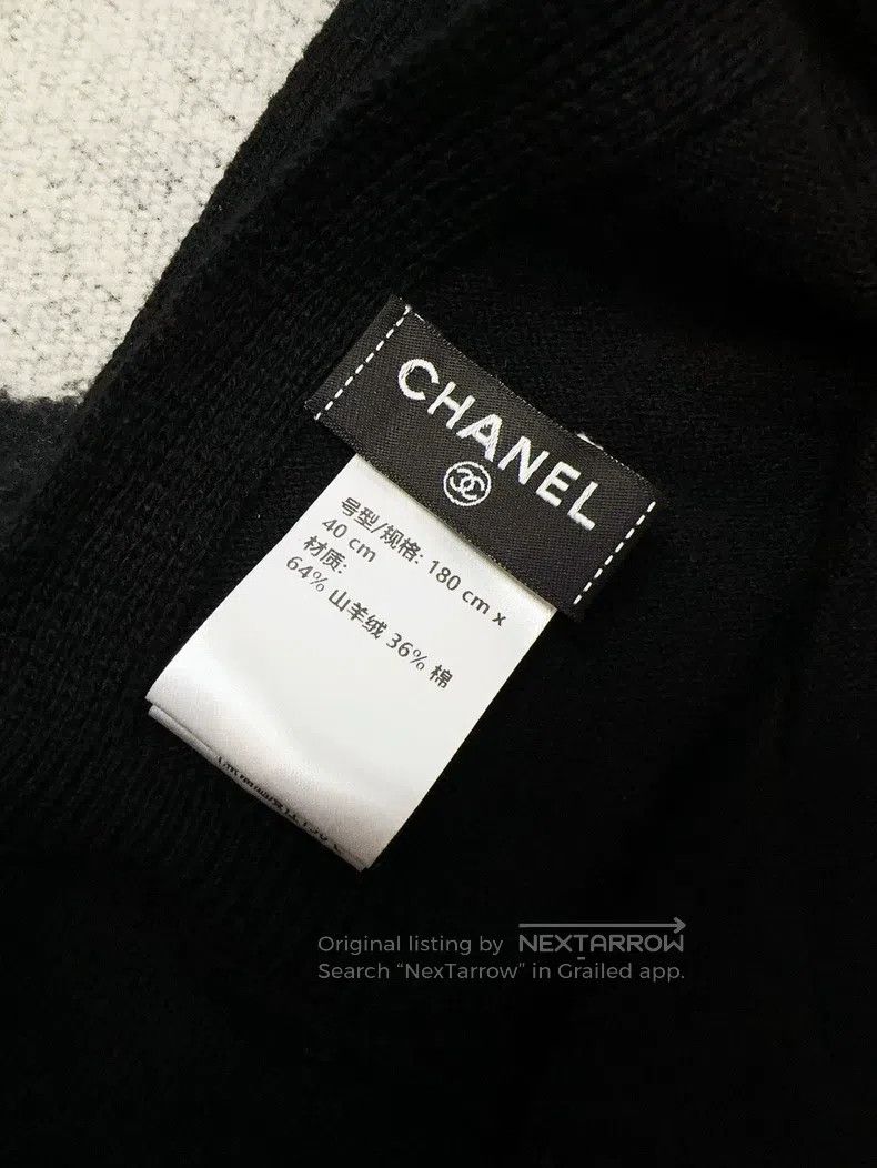 Chanel Chanel 24C show black knitted scarf sequin embroidery doub Size ONE SIZE - 6 Thumbnail