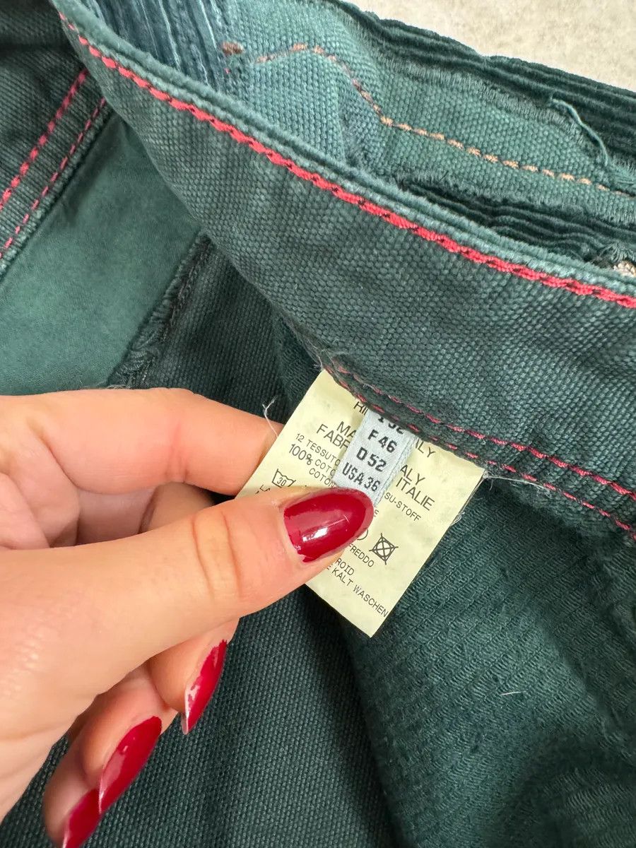 Marithe + Francois Girbaud 2000s Marithé + François Girbaud Dark Green Abstract Pants Size US 33 - 11 Thumbnail