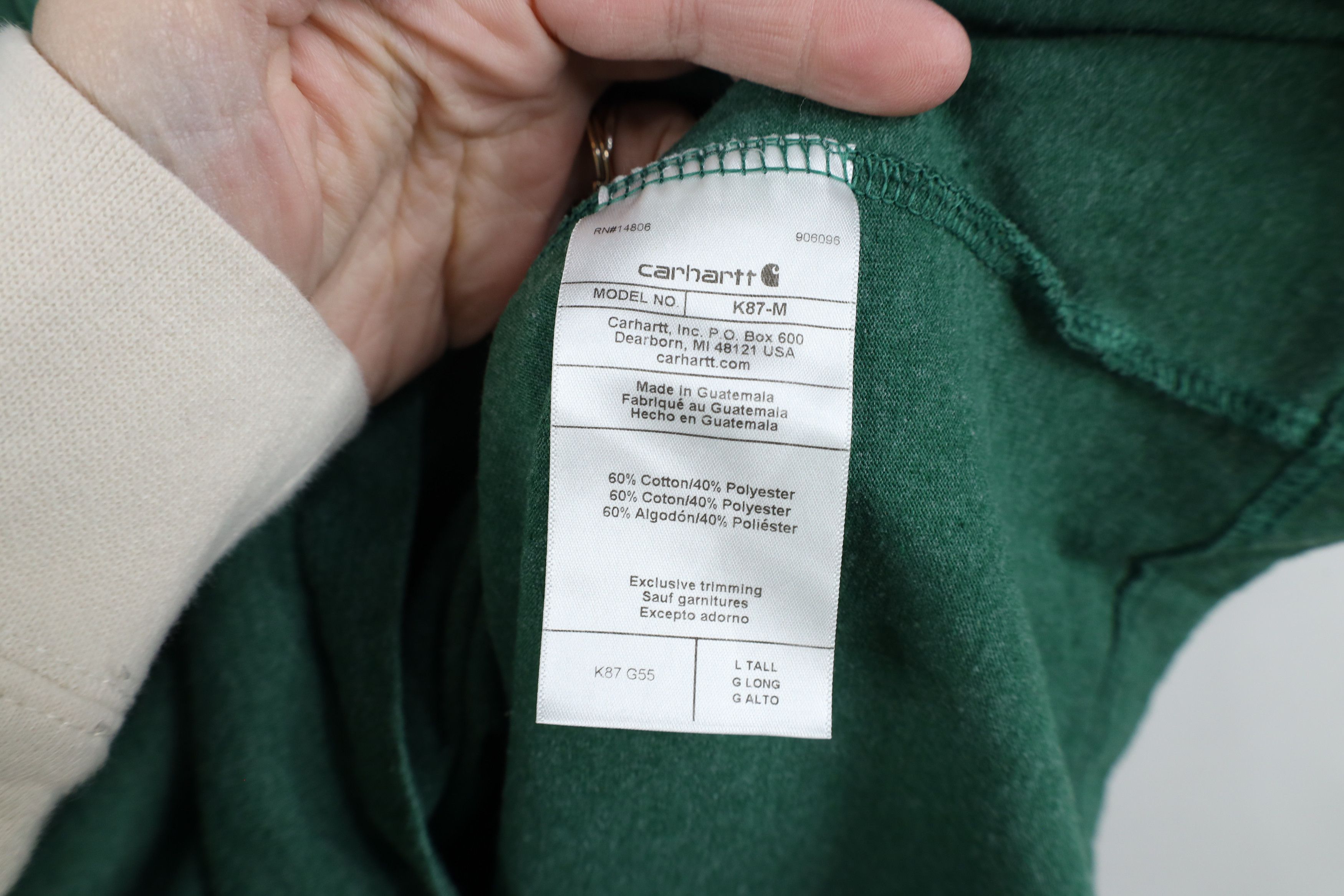 Carhartt × Vintage Vintage Y2K Carhartt Spell Out Pocket T-Shirt Heather Green Size US L / EU 52-54 / 3 - 9 Thumbnail