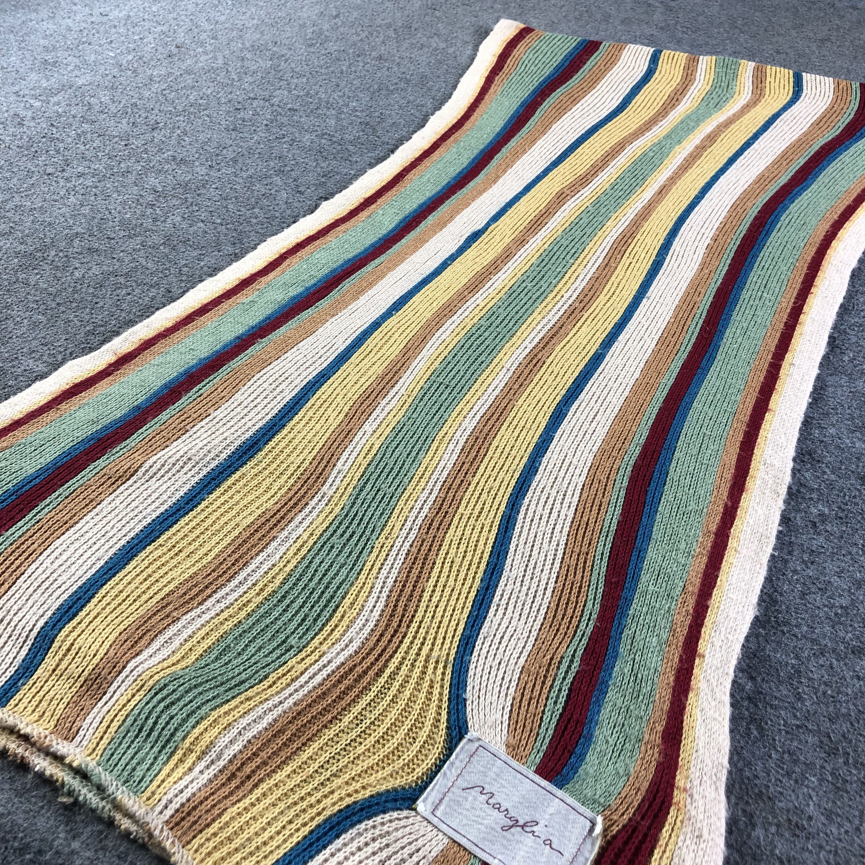 Vintage Marylia Striped Knit Wool Scarf Muffler V1884 Size ONE SIZE - 3 Thumbnail