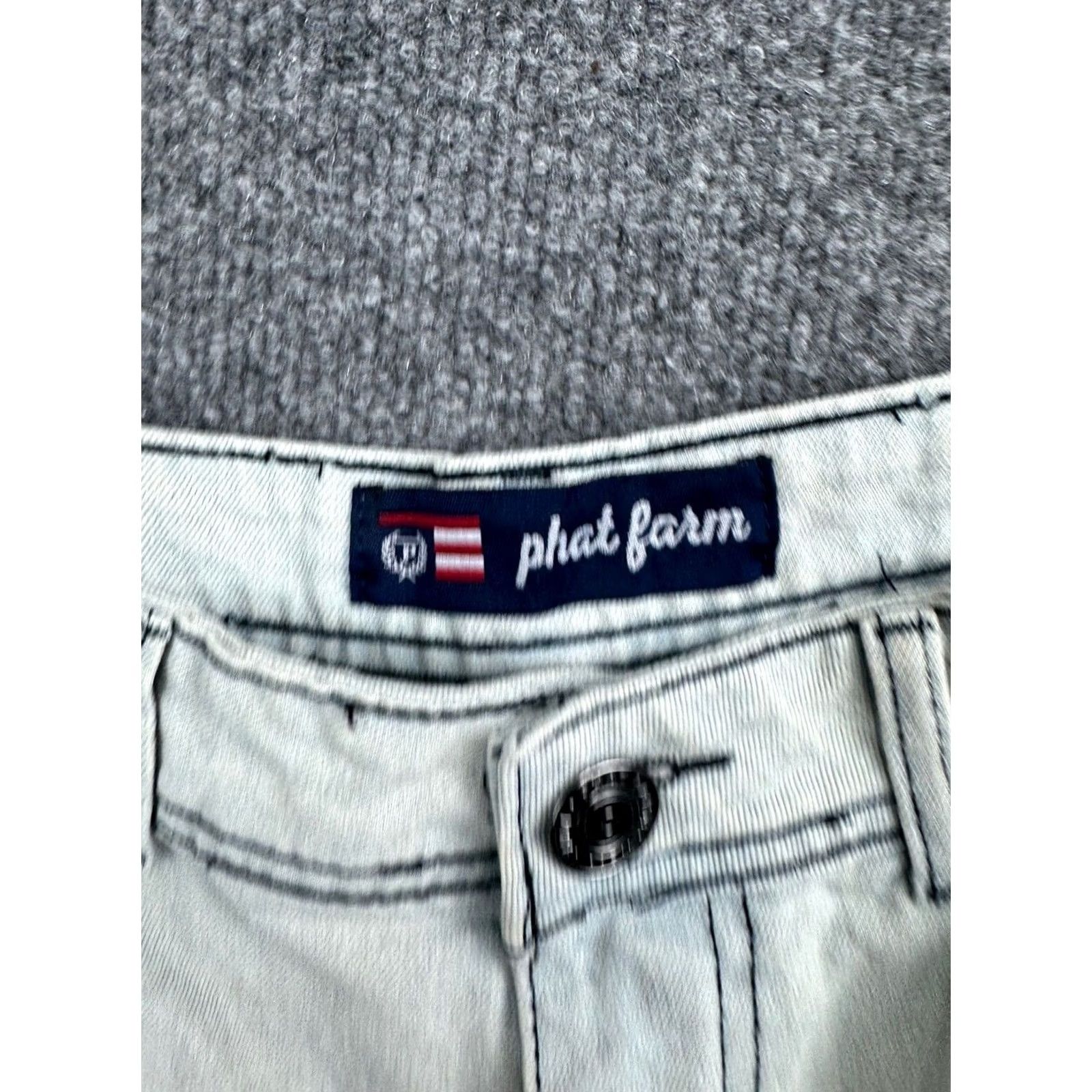 Phat Farm Phat Farm Jean Shorts Men's 31 Light Blue Distressed Skinny Fit Bermuda Denim 5-Pocket Casual Vintage Y2K Mens Size US 31 - 2 Thumbnail