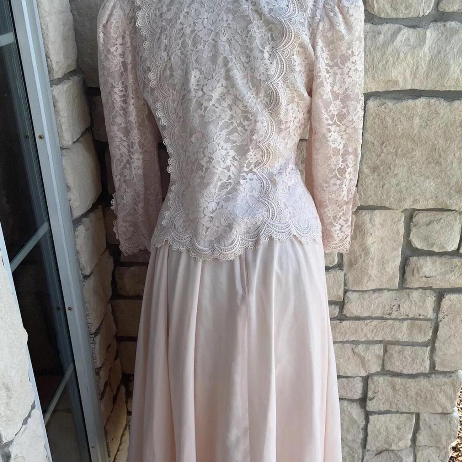 Other Pink lace peplum top and skirt set vintage dress #fairycore Size S / US 4 / IT 40 - 2 Thumbnail
