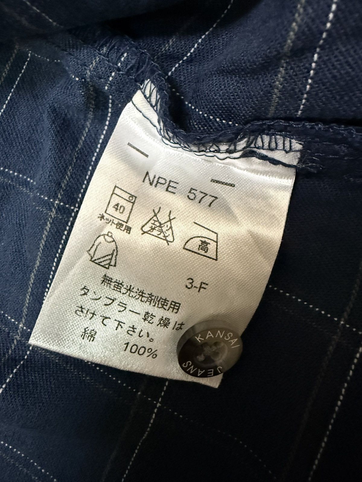 Kansai Yamamoto Kansai Jeans Dark Blue Plaid Zip Up Shirt Size US XXL / EU 58 / 5 - 10 Thumbnail