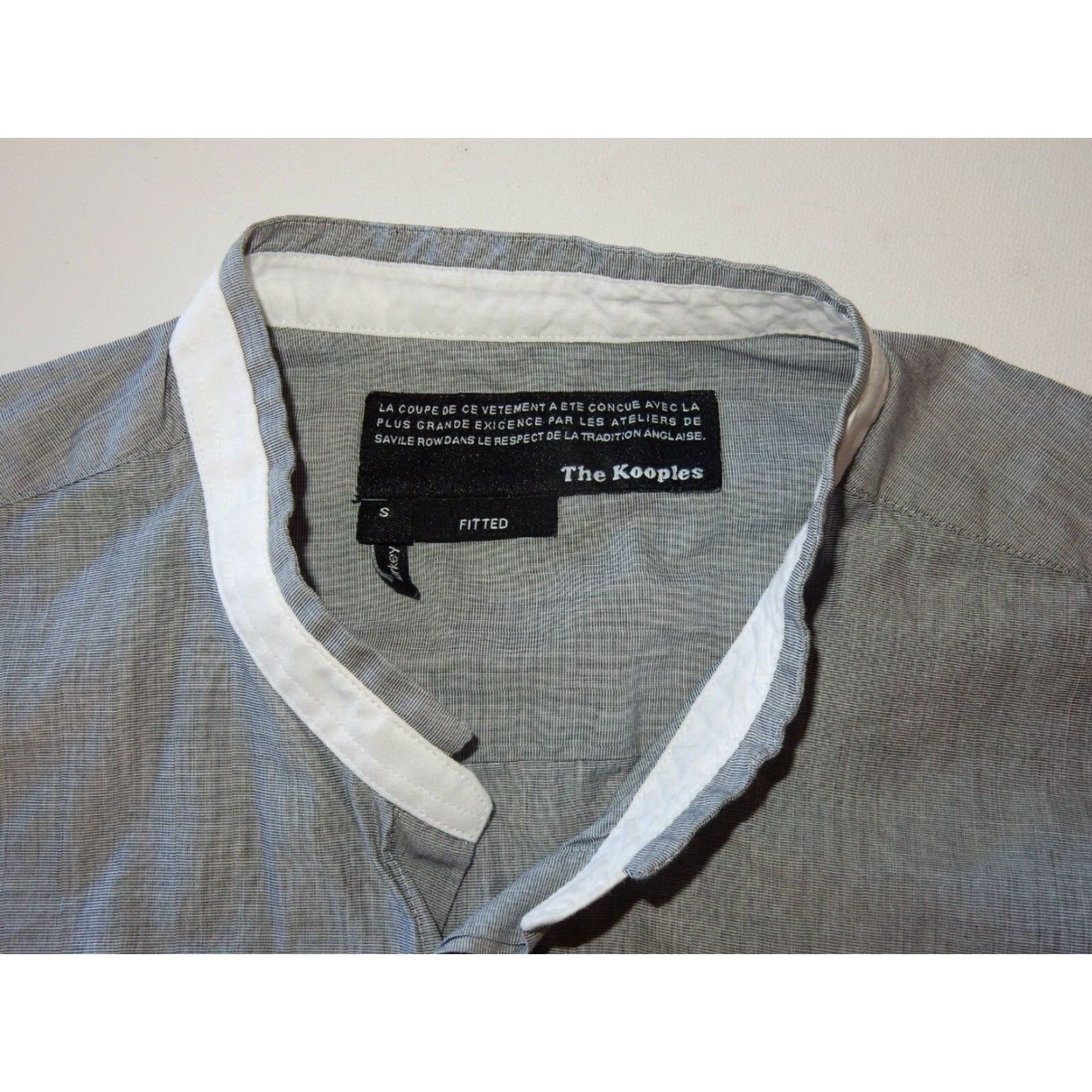 The Kooples VINTAGE The Kooples Button-Up Shirt Men's Slim Fit Size S Gray Long Sleeve Mandarin Collar Size US S / EU 44-46 / 1 - 5 Thumbnail