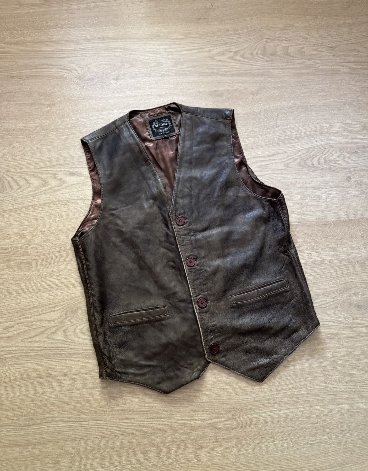 Genuine Leather Vintage Xposed London Genuine Leather Western Cowboy Vest Size US XL / EU 56 / 4 - 1 Thumbnail