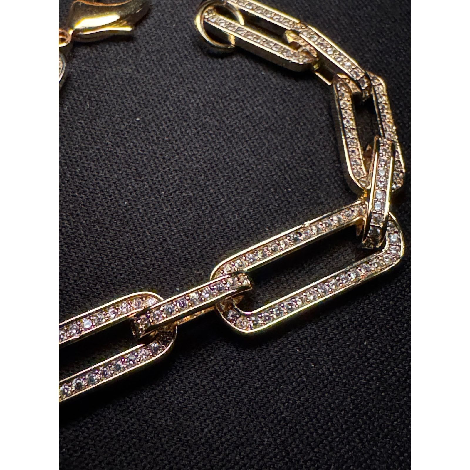Other Vintage Gold Plated 6in Bracelet with Crystals Size ONE SIZE - 5 Thumbnail
