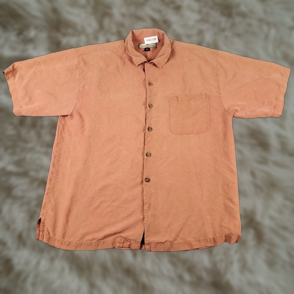 Tommy Bahama Tommy Bahama Shirt Mens Large Orange Hawaiian Button Up Short Sleeve Shirt Size US L / EU 52-54 / 3 - 1 Thumbnail
