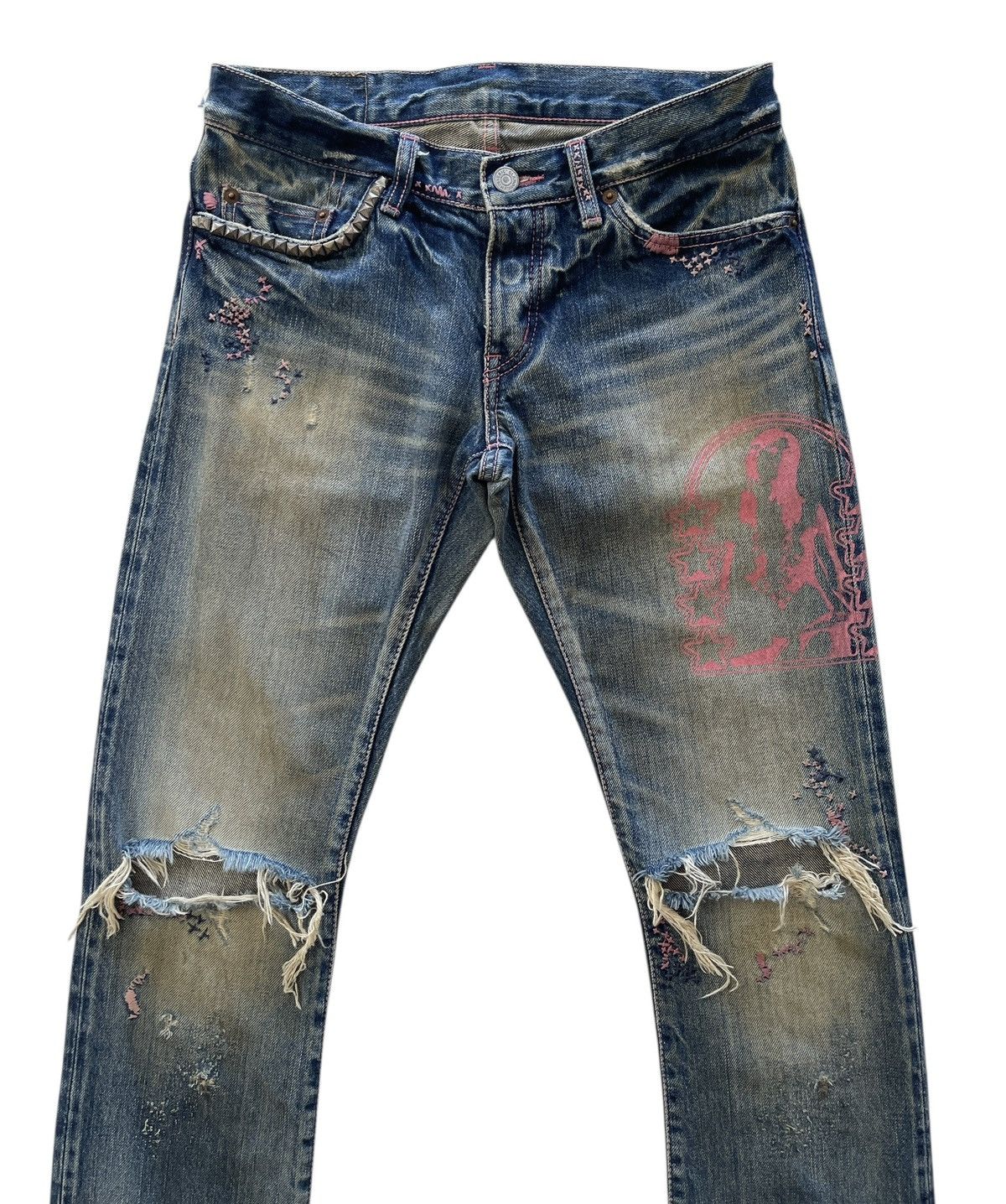 Hysteric Glamour Hysteric Glamour Distressed Rusty Flare Selvedge Denim Size 28" / US 6 / IT 42 - 4 Thumbnail