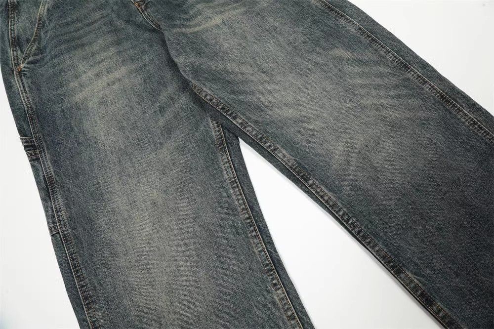 Japanese Brand × Jean Men's street loose straight simple washed distressed jeans Size US 32 / EU 48 - 5 Thumbnail