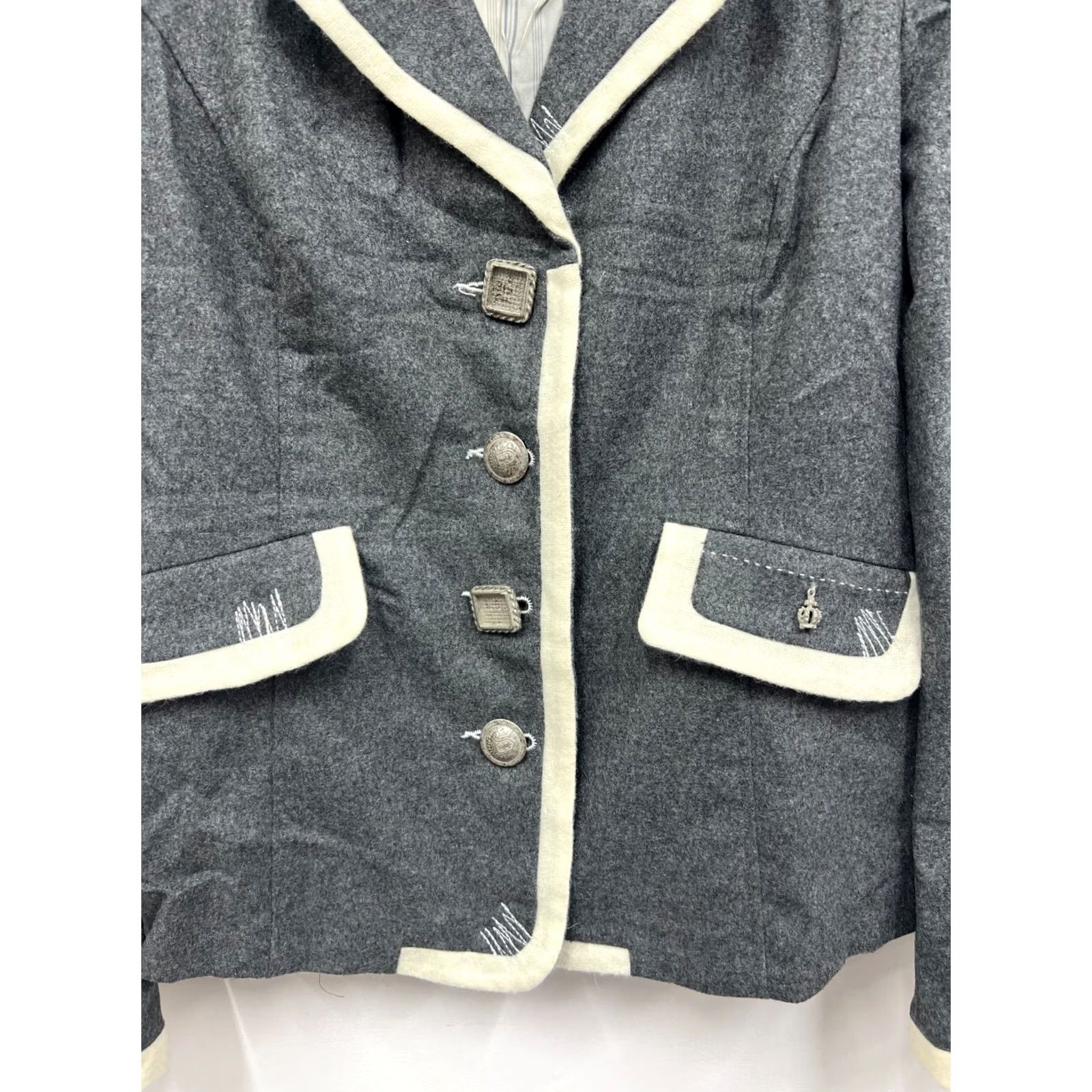 Vintage Elisa Cavaletti Blazer Shirt Wool Cashmere Blend Gray S Women Bondsmen Style Blazer 60s Mens Womens Size S / US 4 / IT 40 - 7 Thumbnail