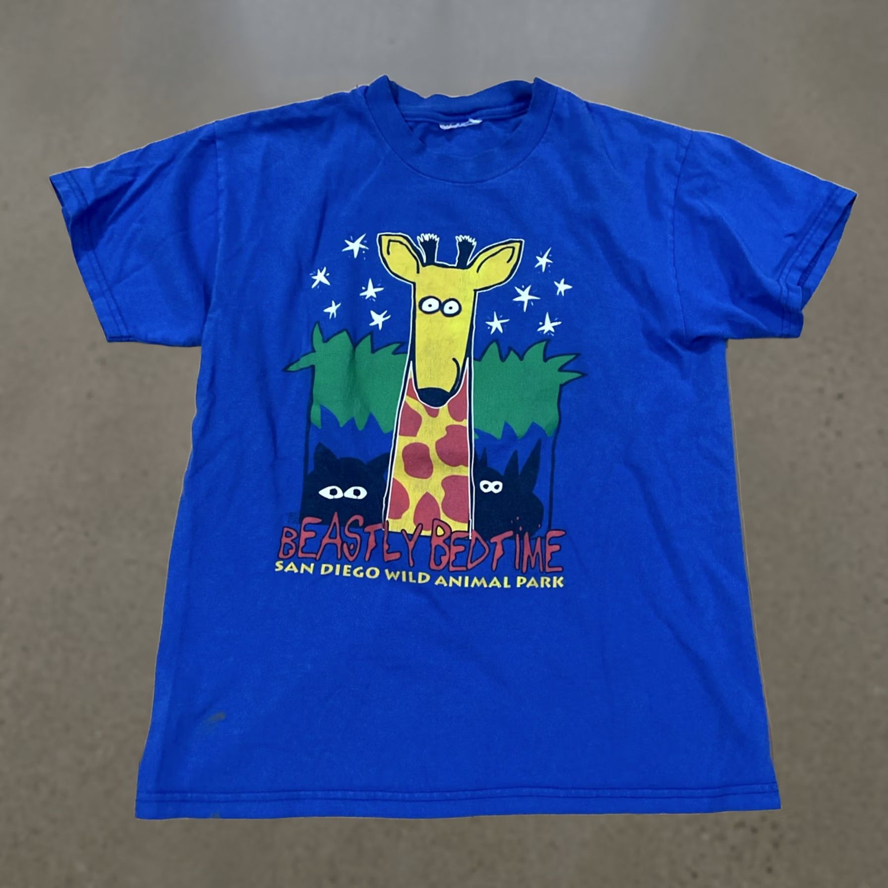 Gildan VTG Gildan Ultra Cotton T-Shirt Beastly Bedtime Small Blue Giraffe Unisex Adults Logo Graphic Print Crew Neck Cotton Size US S / EU 44-46 / 1 - 1 Thumbnail