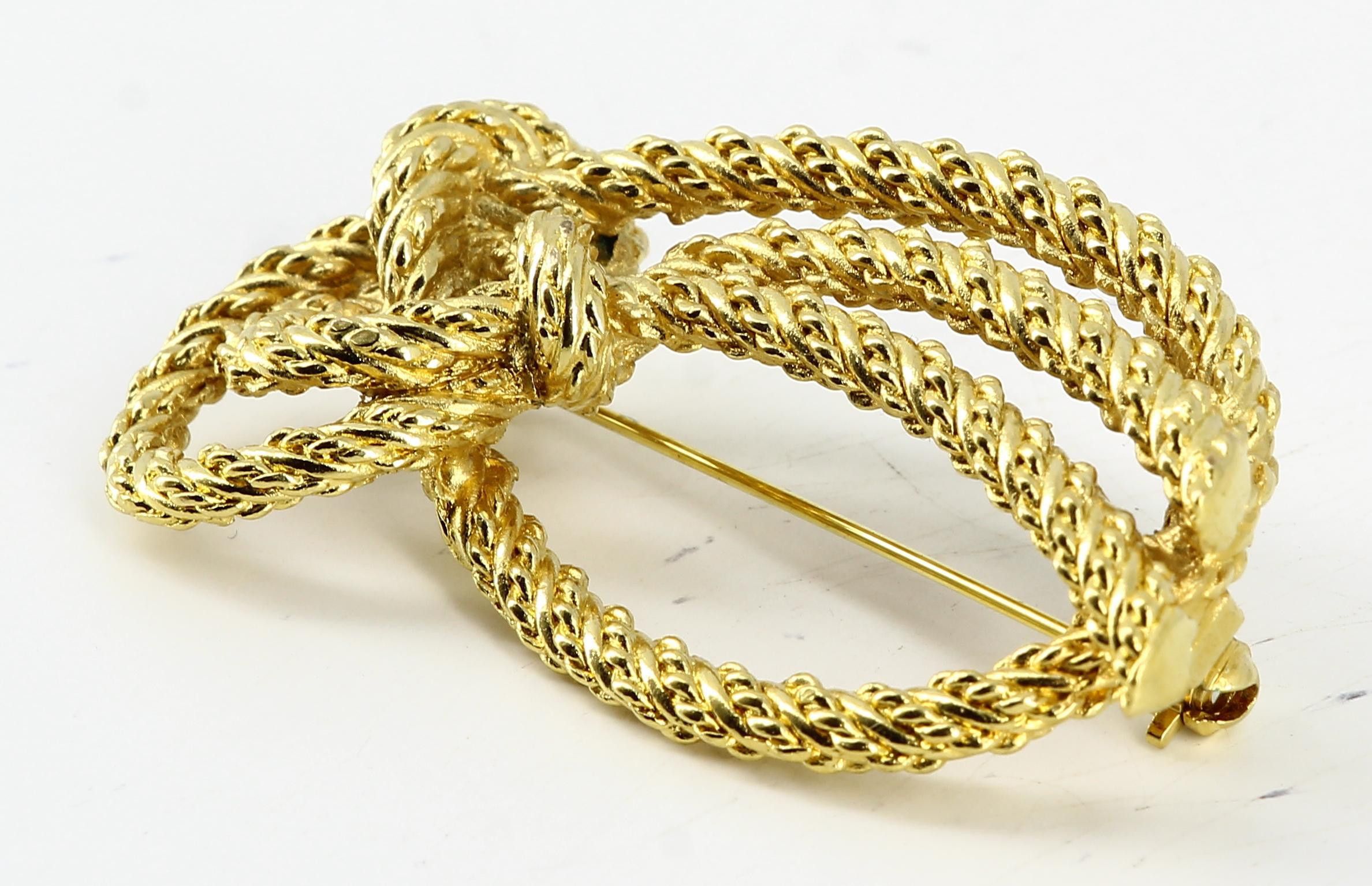 image of Christian Dior Golden String Knot Brooches, Women's