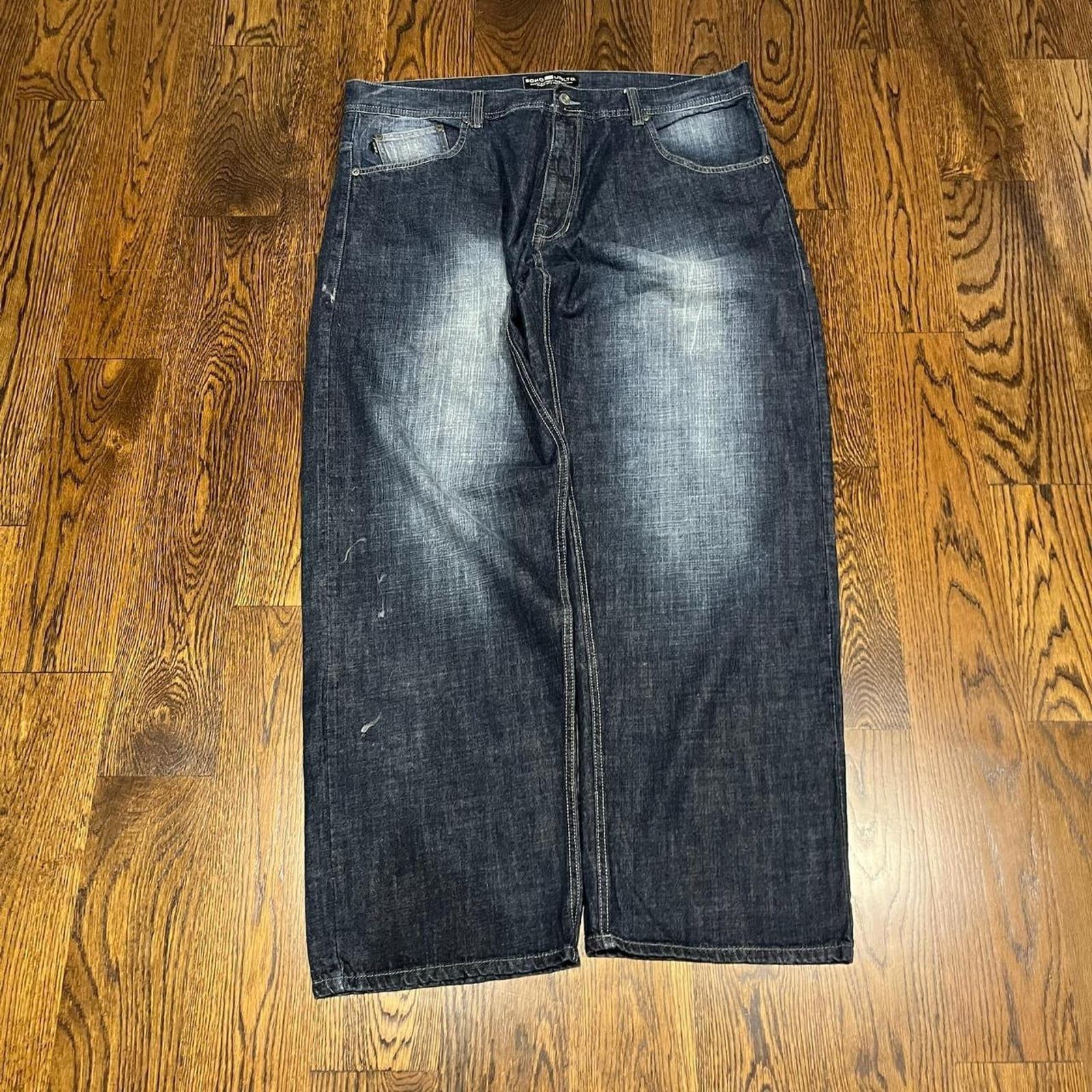 Ecko Unltd. × JNCO vintage rare 2000s ultra baggy wide leg faded darkwash ecko Size US 40 / EU 56 - 2 Thumbnail