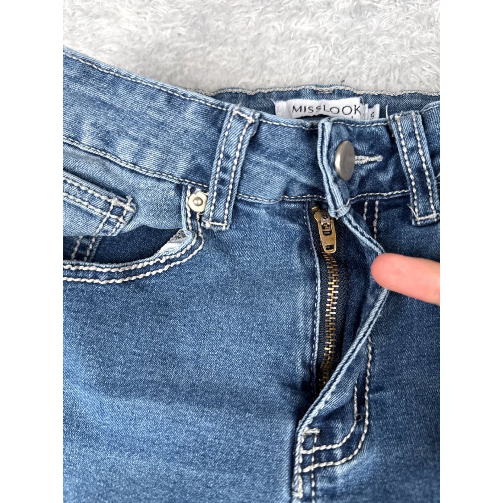 Vintage Misslook Jeans Womens Small Blue Bootcut Denim Mid Rise Cotton Blend 25x28 Size 28" / US 6 / IT 42 - 5 Thumbnail