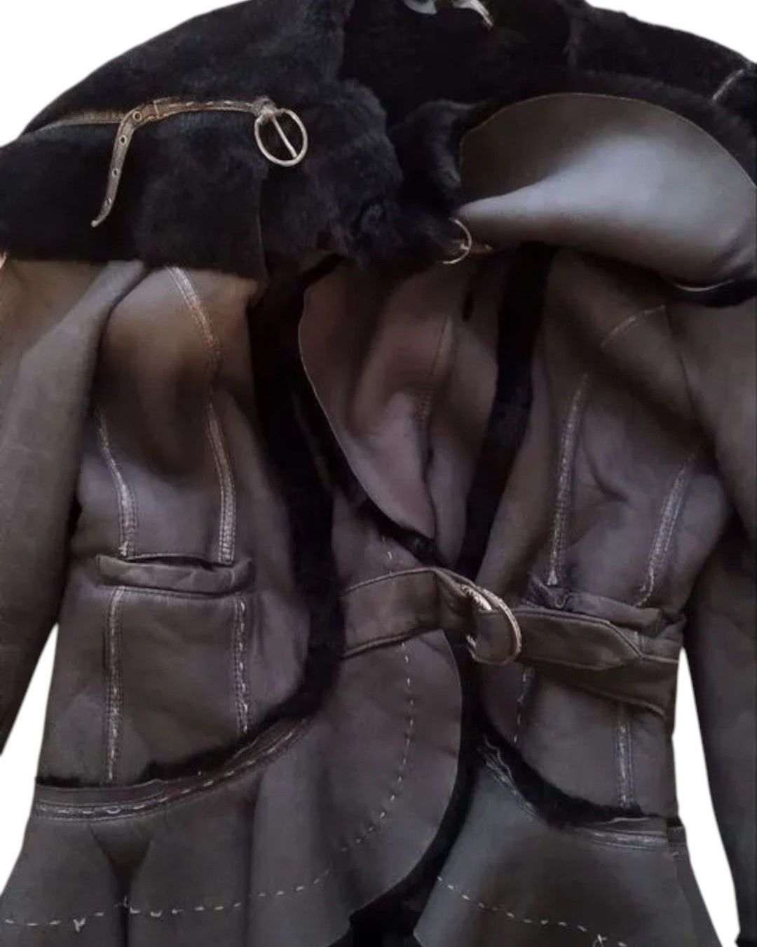 Roberto Cavalli HUGE COLLAR SHEARLING LEATHER JACKET Size L / US 10 / IT 46 - 3 Thumbnail