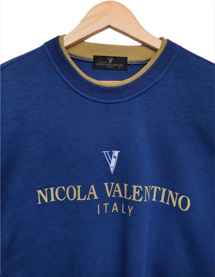 Valentino Vintage Nicola Valentino Spellout Logo Navy Sweatshirt Size US M / EU 48-50 / 2 - 4 Thumbnail