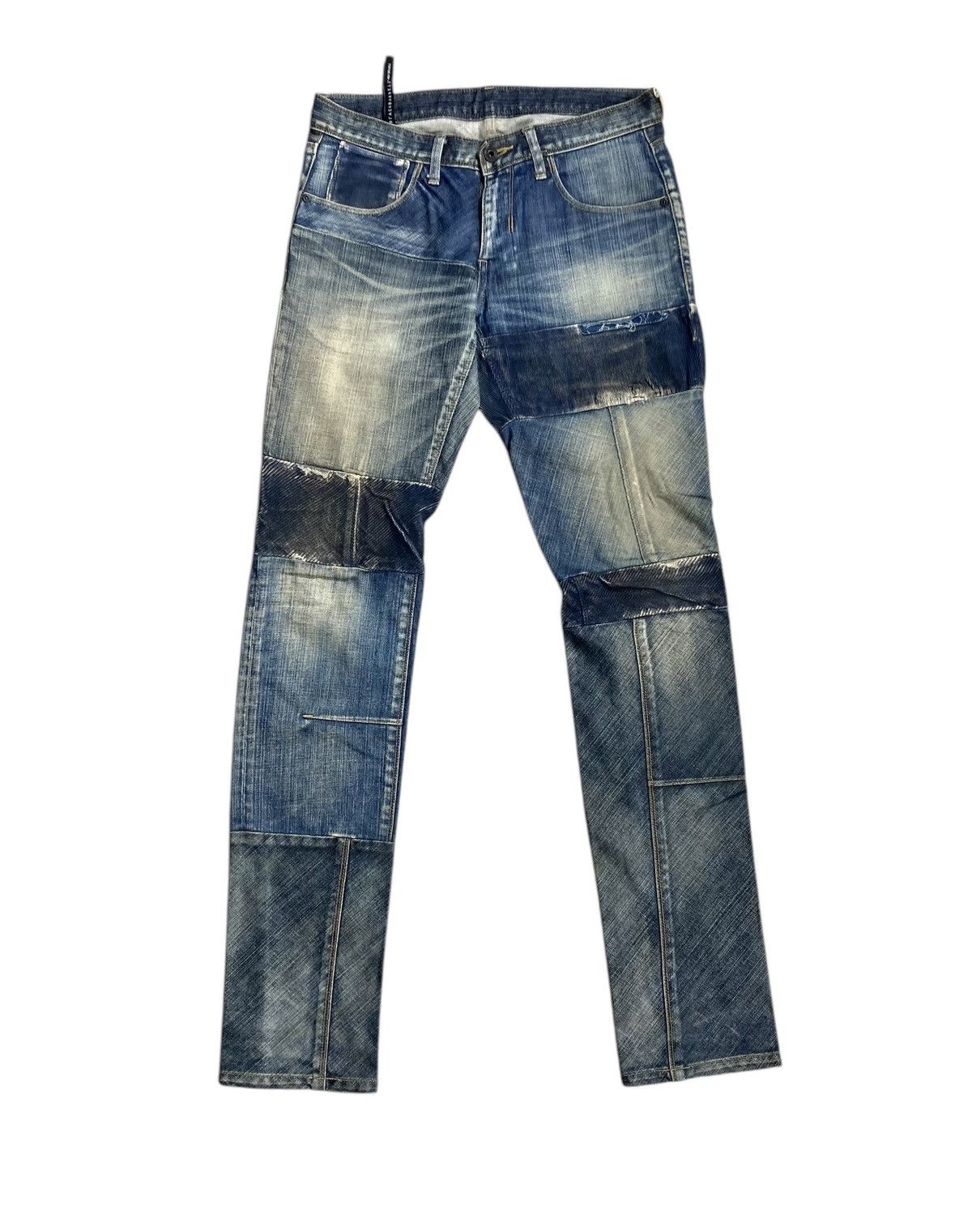 Black Barrett × Neil Barrett Blackbarrett By Neil Barrett Biker Ribbed Jeans Pant Size US 31 - 1 Thumbnail