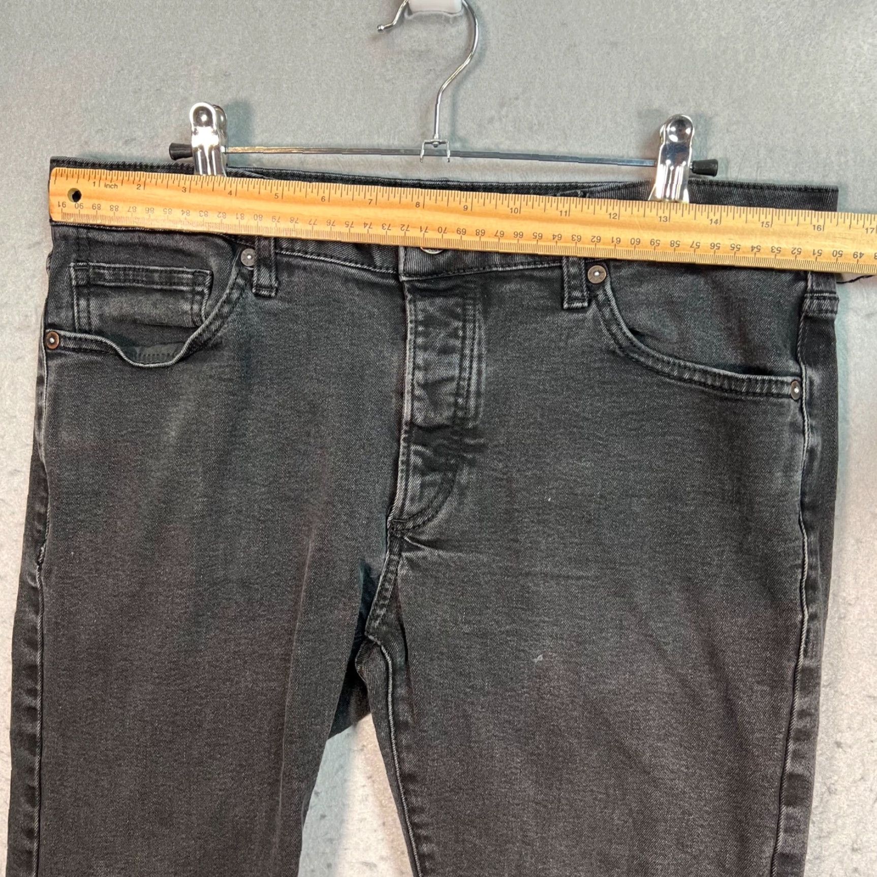 Topman Topman Mens Jeans Skinny Denim Black 34x28 5-Pocket Stretch Inseam 24 Regular Shirt? Size US 34 / EU 50 - 5 Thumbnail