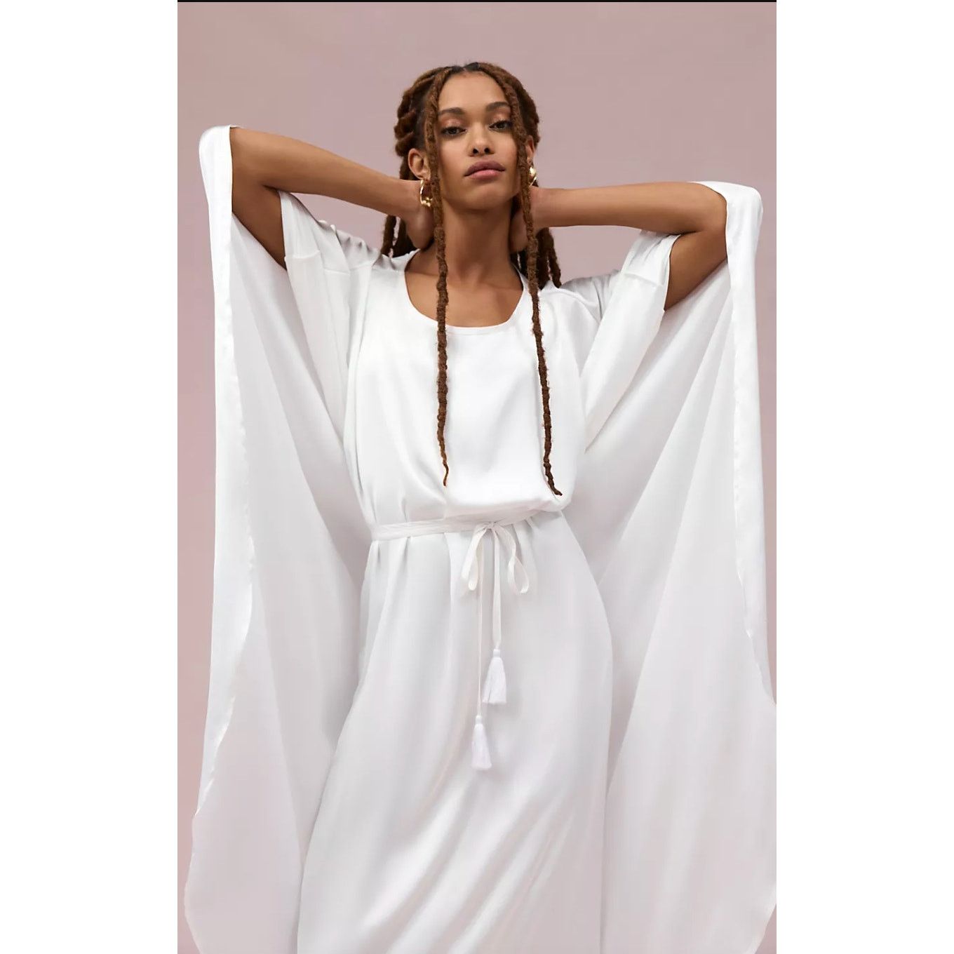 Anthropologie Anthropologie Erika Peña Cape Dress White Maxi Gown Size XL / US 12-14 / IT 48-50 - 13 Thumbnail
