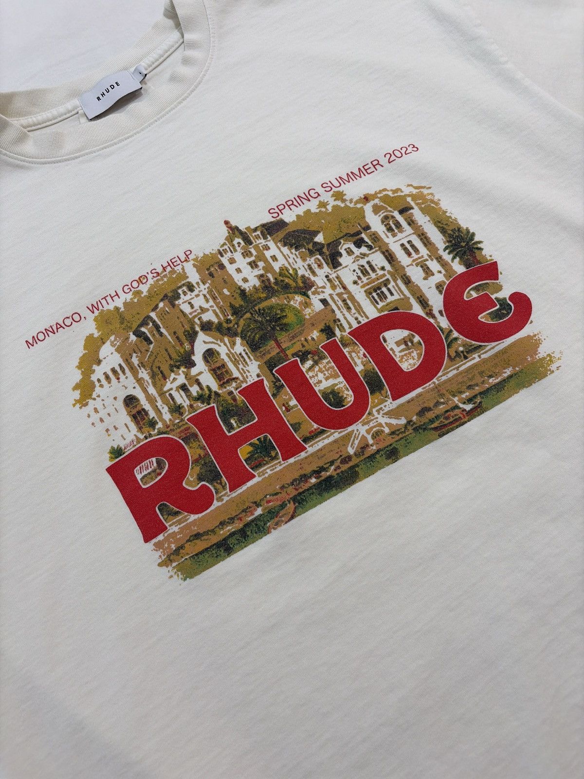 Rhude Rhude Monaco With Gods Help Logo Tee Size US L / EU 52-54 / 3 - 5 Thumbnail