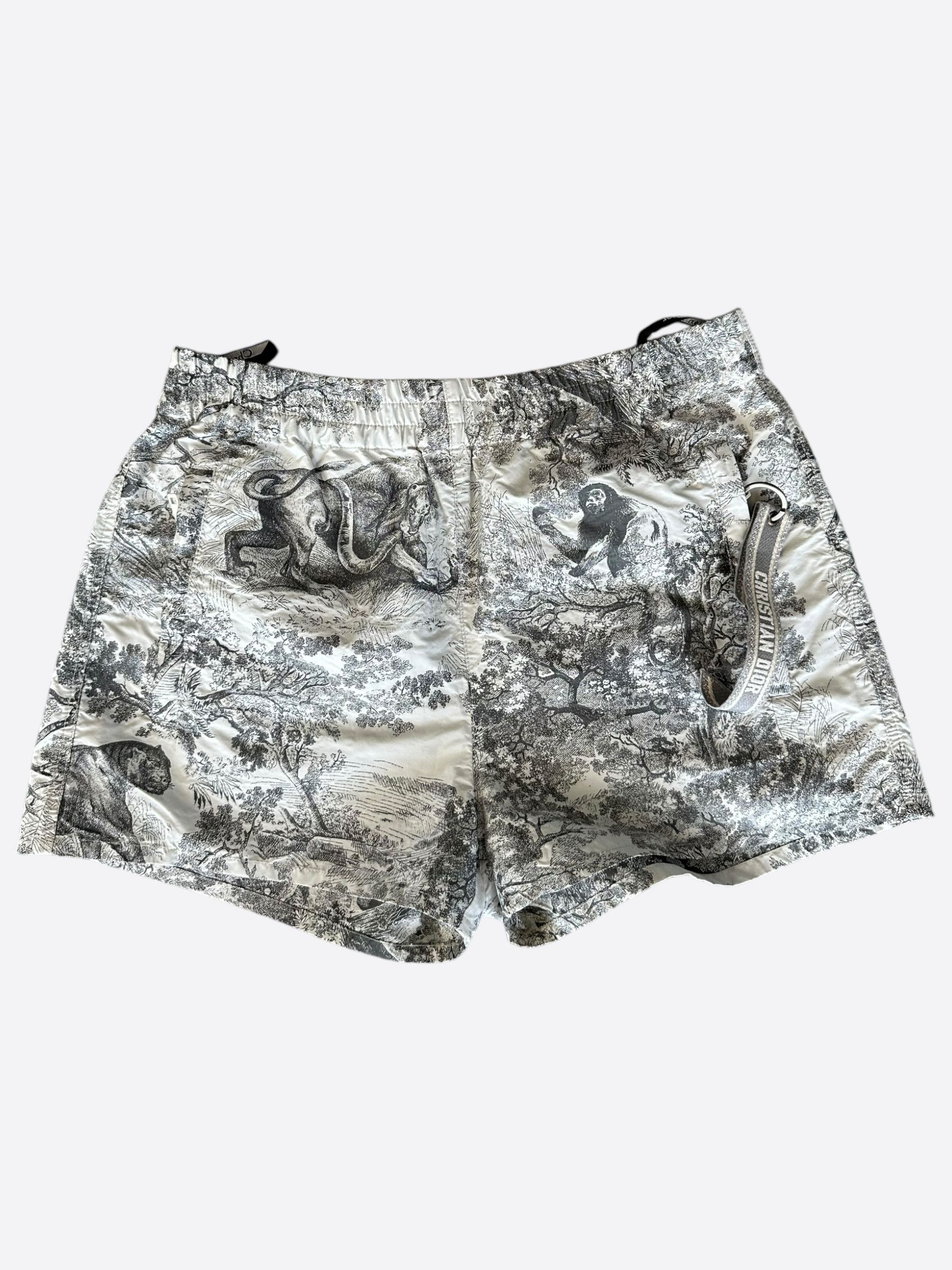 Dior Dior White & Grey Toile de Jouy iviera Women's Shorts Size 26" / US 2 / IT 38 - 1 Thumbnail