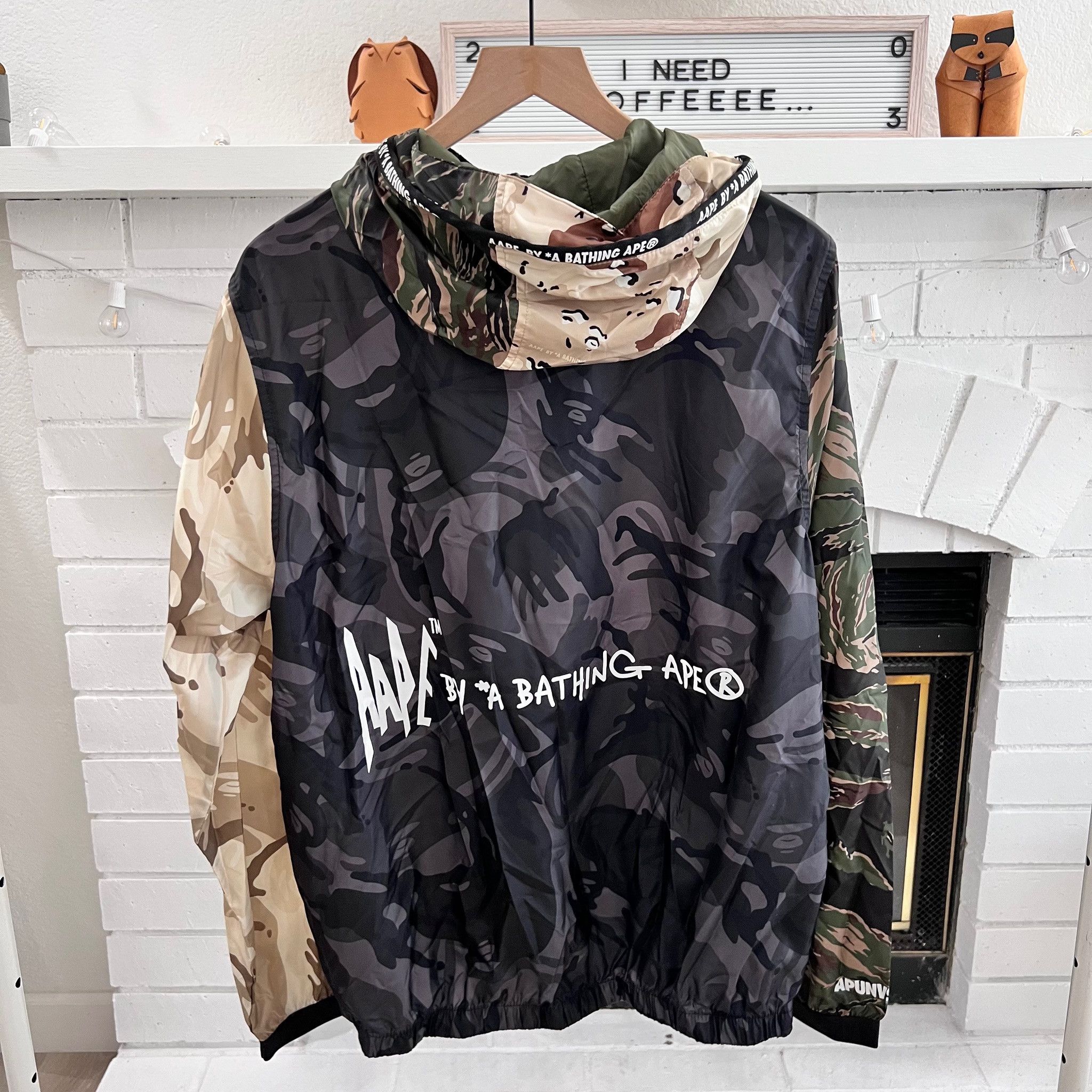 Aape Bape A bathing Ape MIX CAMO PANEL Hooded Windbreaker JACKET Grailed