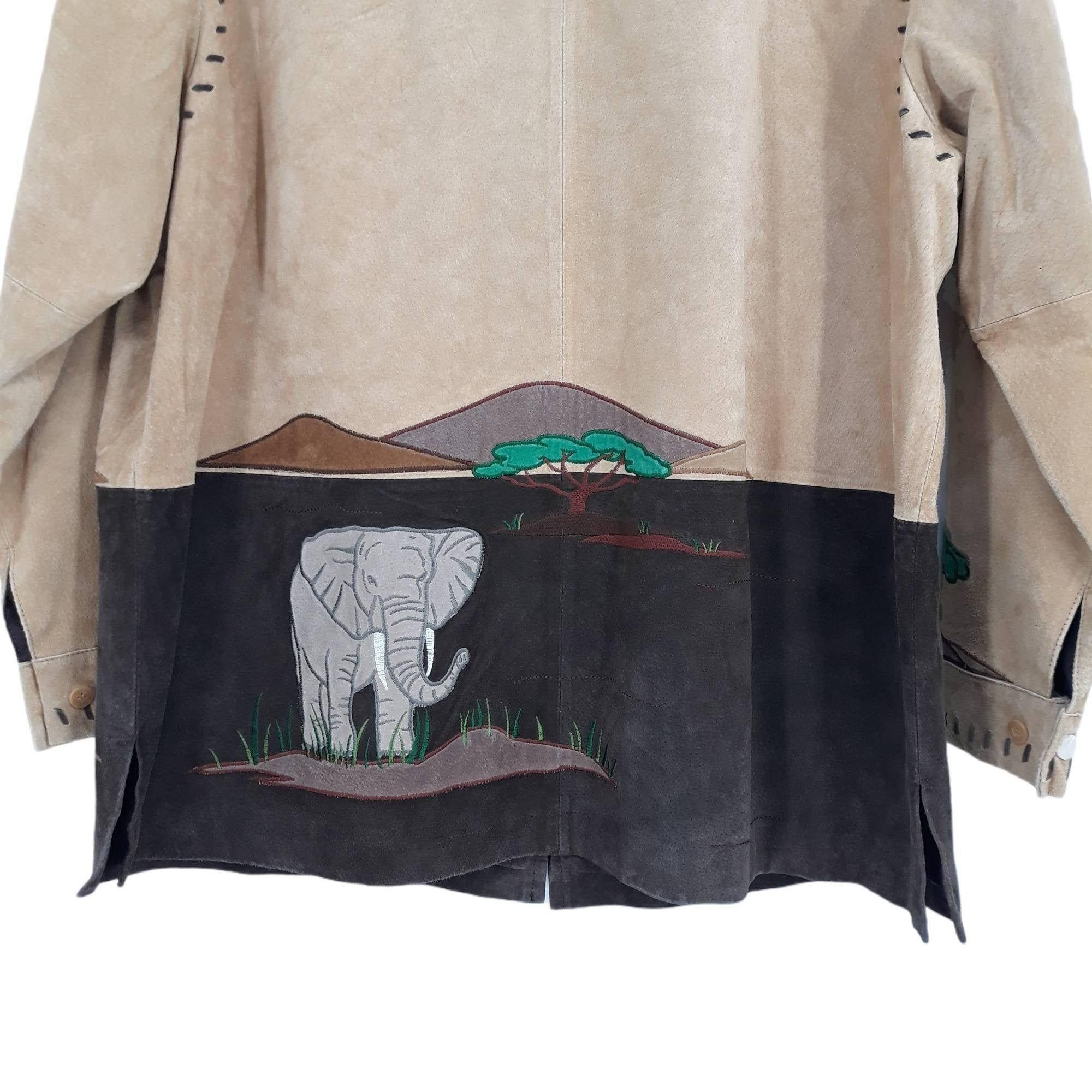 Quacker Factory 80's Leather Jacket Novelty Safari Animal Giraffe Tiger Size XXL / US 16-18 / IT 52-54 - 7 Thumbnail