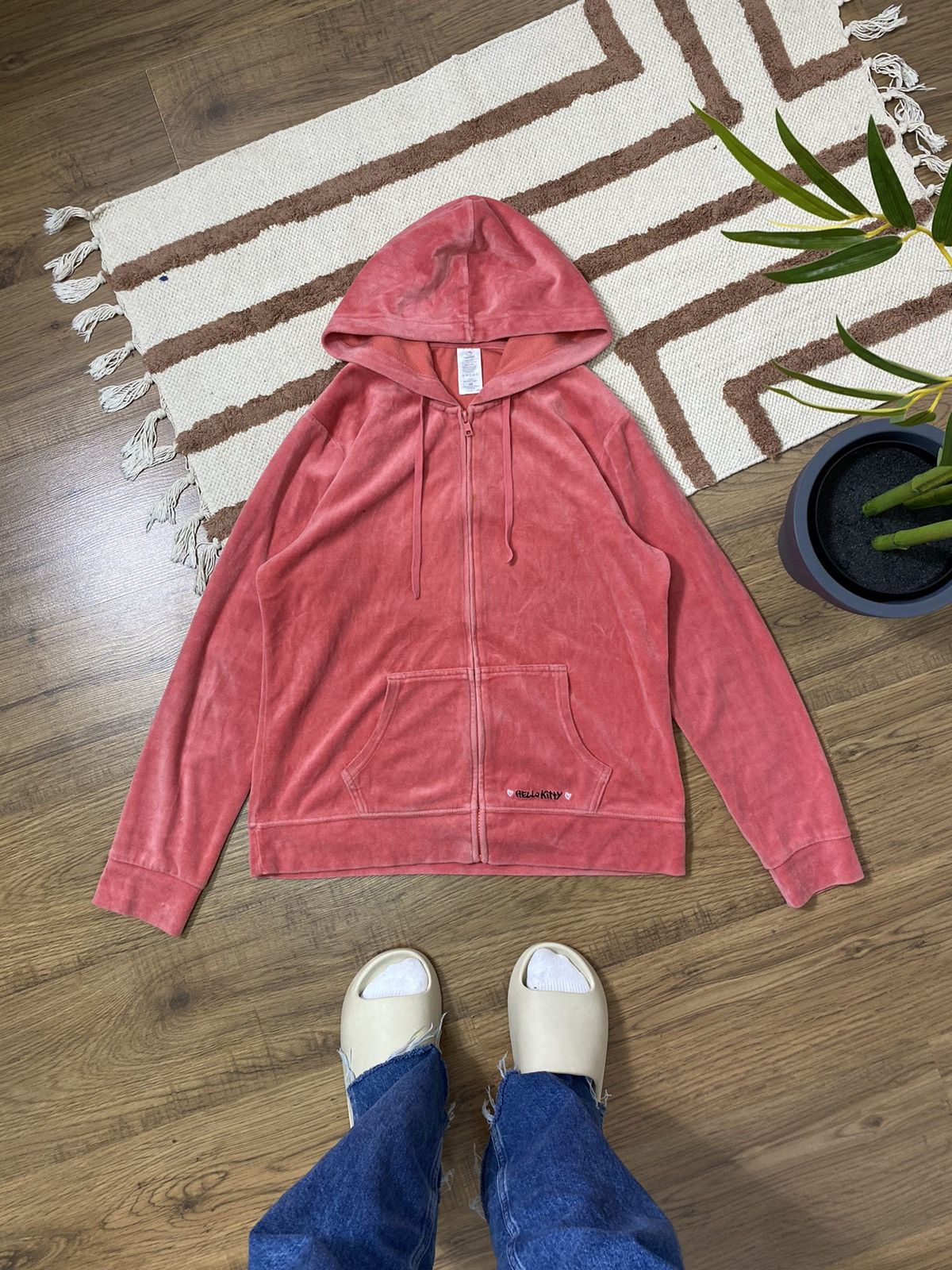 Cartoon Network HELLO KITTY VELOUR 2000s STYLE ZIP HOODIE Size L / US 10 / IT 46 - 4 Thumbnail