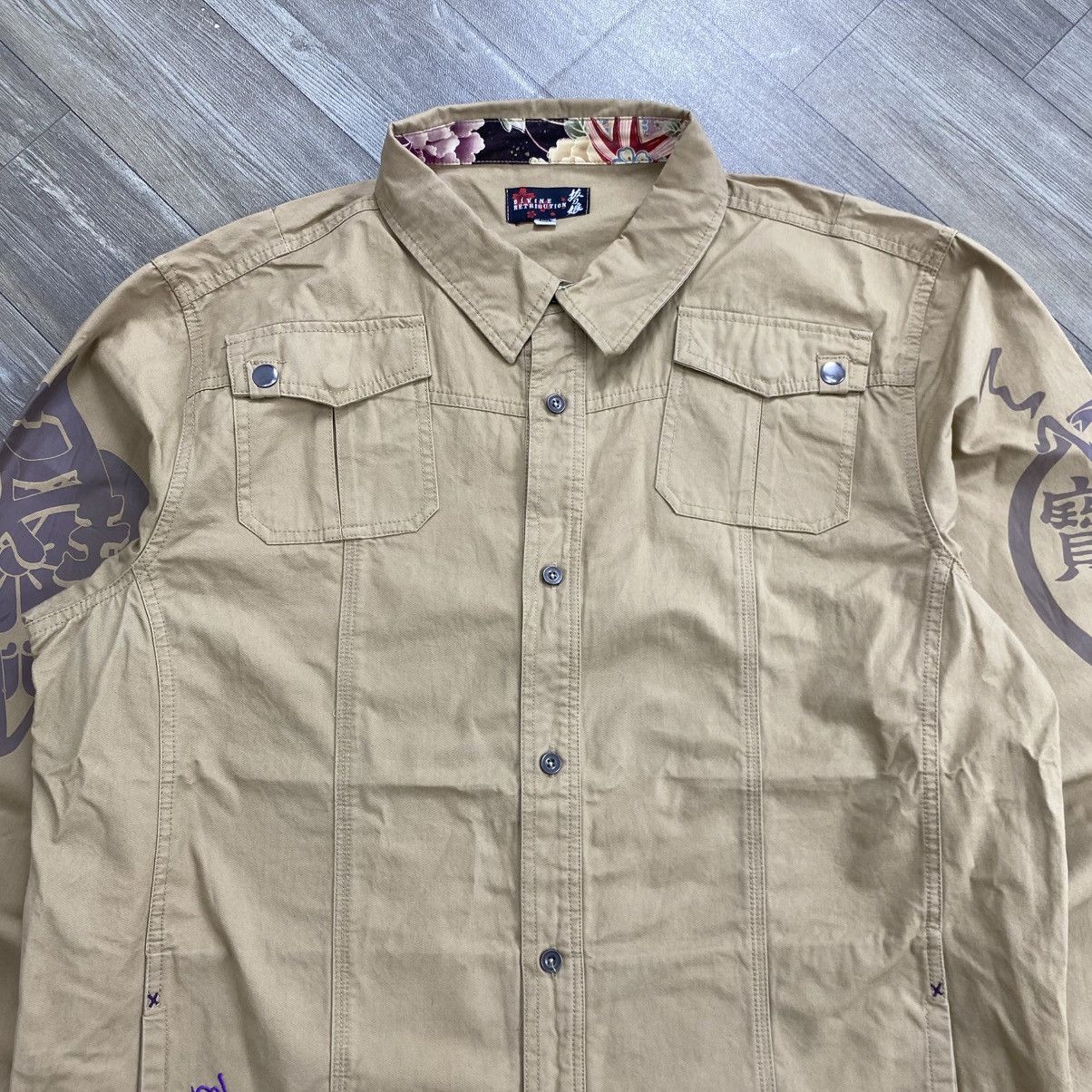Japanese Brand 2000s Divine Retribution Dengarous Beauty Evil Sukajan Shirt Size US XXL / EU 58 / 5 - 11 Thumbnail