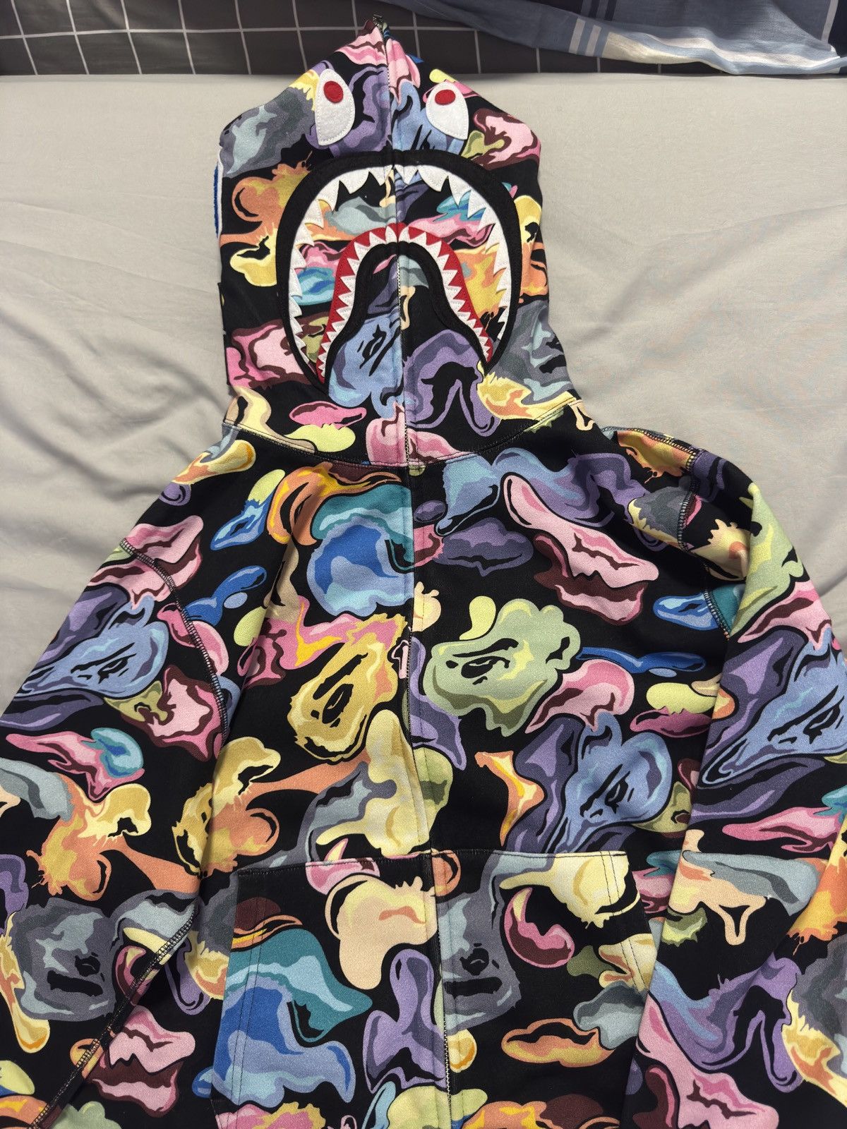 Bape BAPE Multicolor Shark WGM Full Zip Hoodie (Black Base) Size US M / EU 48-50 / 2 - 1 Thumbnail