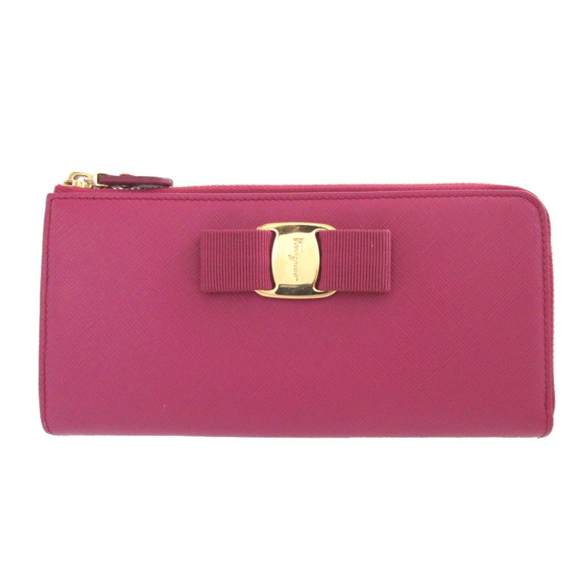Salvatore Ferragamo Excellent condition Salvatore Ferragamo Vara ribbon leather purple L-shaped zipper long wallet 0523Salvatore Size ONE SIZE - 1 Thumbnail