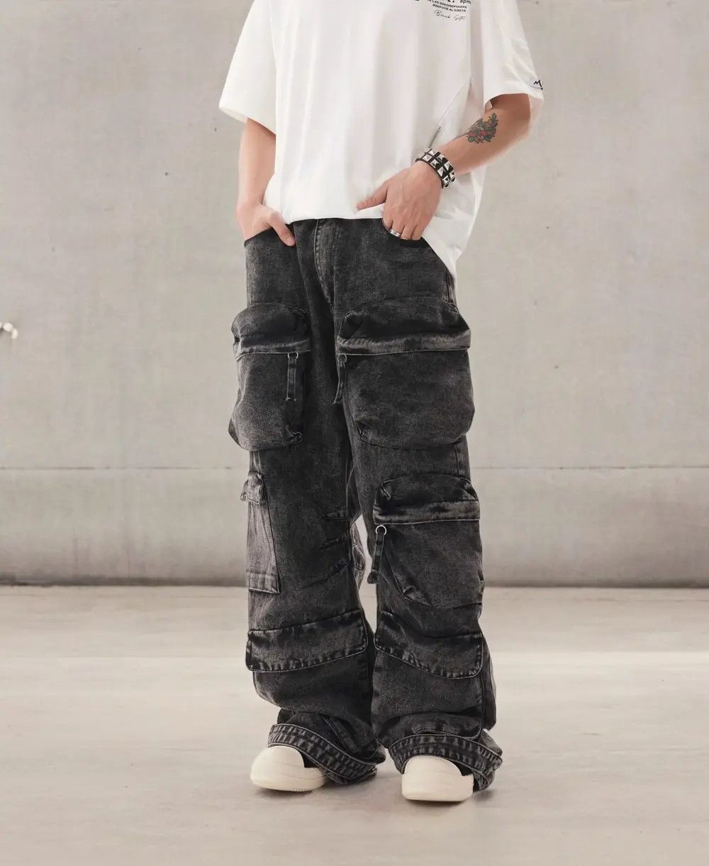 Japanese Brand × Jean Washed Cargo Denim Jeans Size US 30 / EU 46 - 5 Thumbnail
