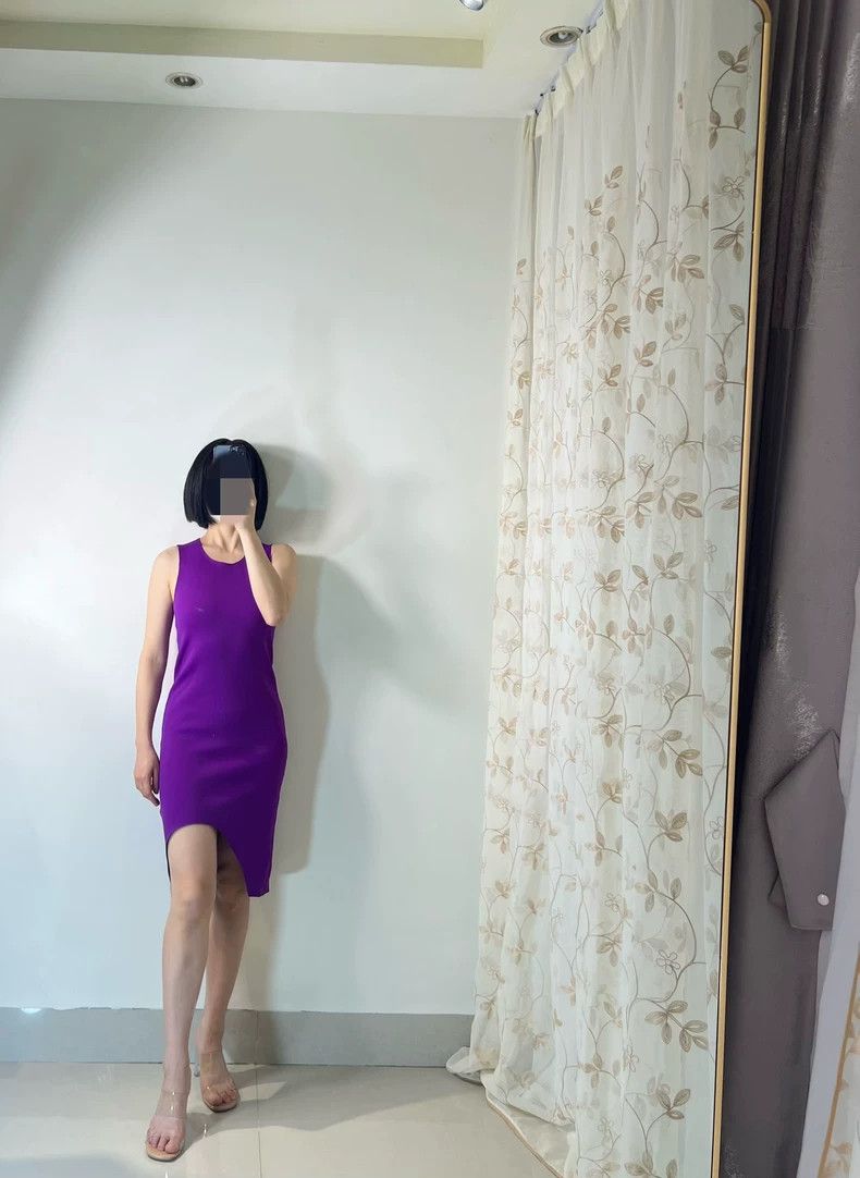 Helmut Lang HELMUT LANG Purple elastic dress Size XS / US 0-2 / IT 36-38 - 1 Thumbnail