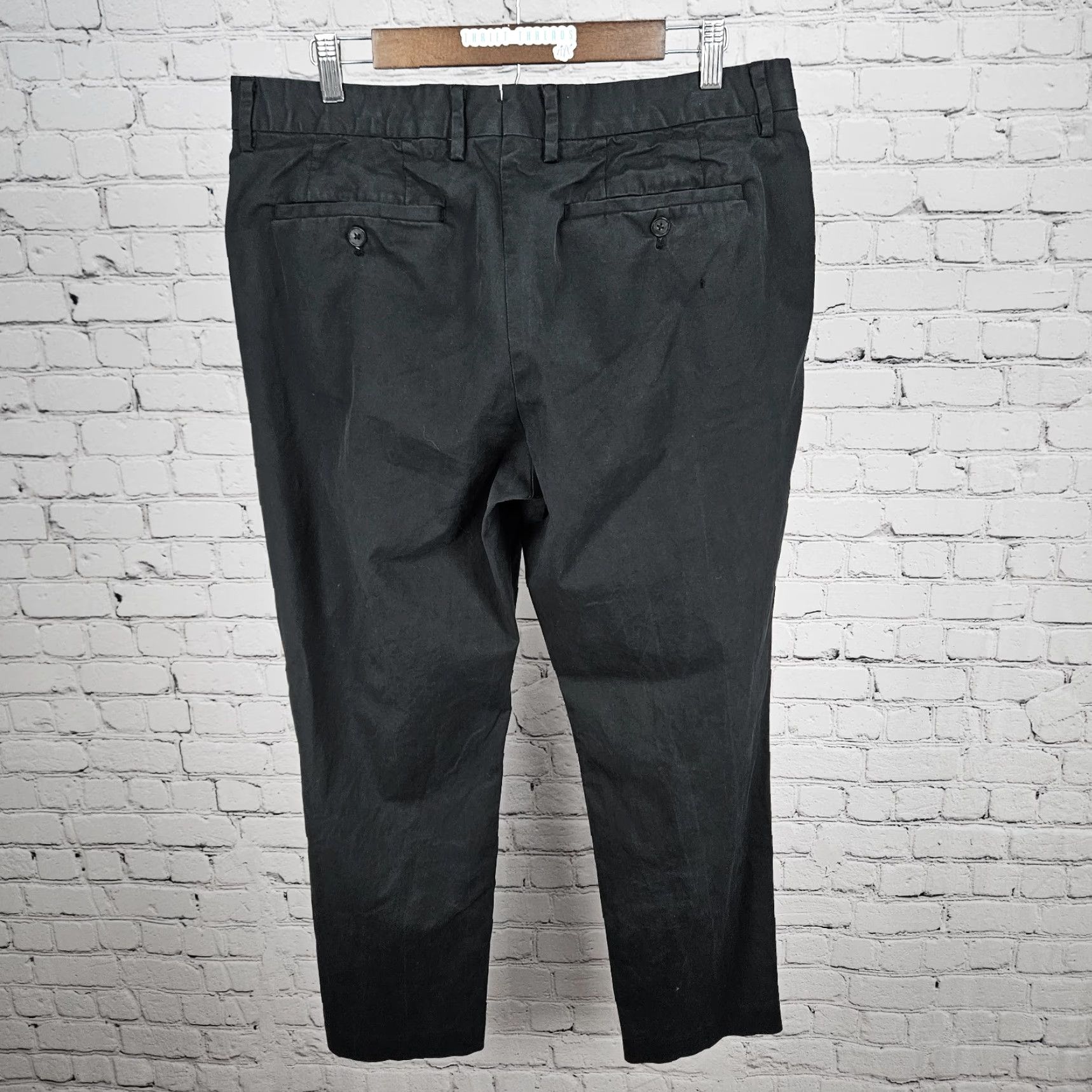 Bonobos Bonobos Black Chino Pants Athletic Stretch Flat Front 36x29 Regular Mens Size US 36 / EU 52 - 2 Thumbnail